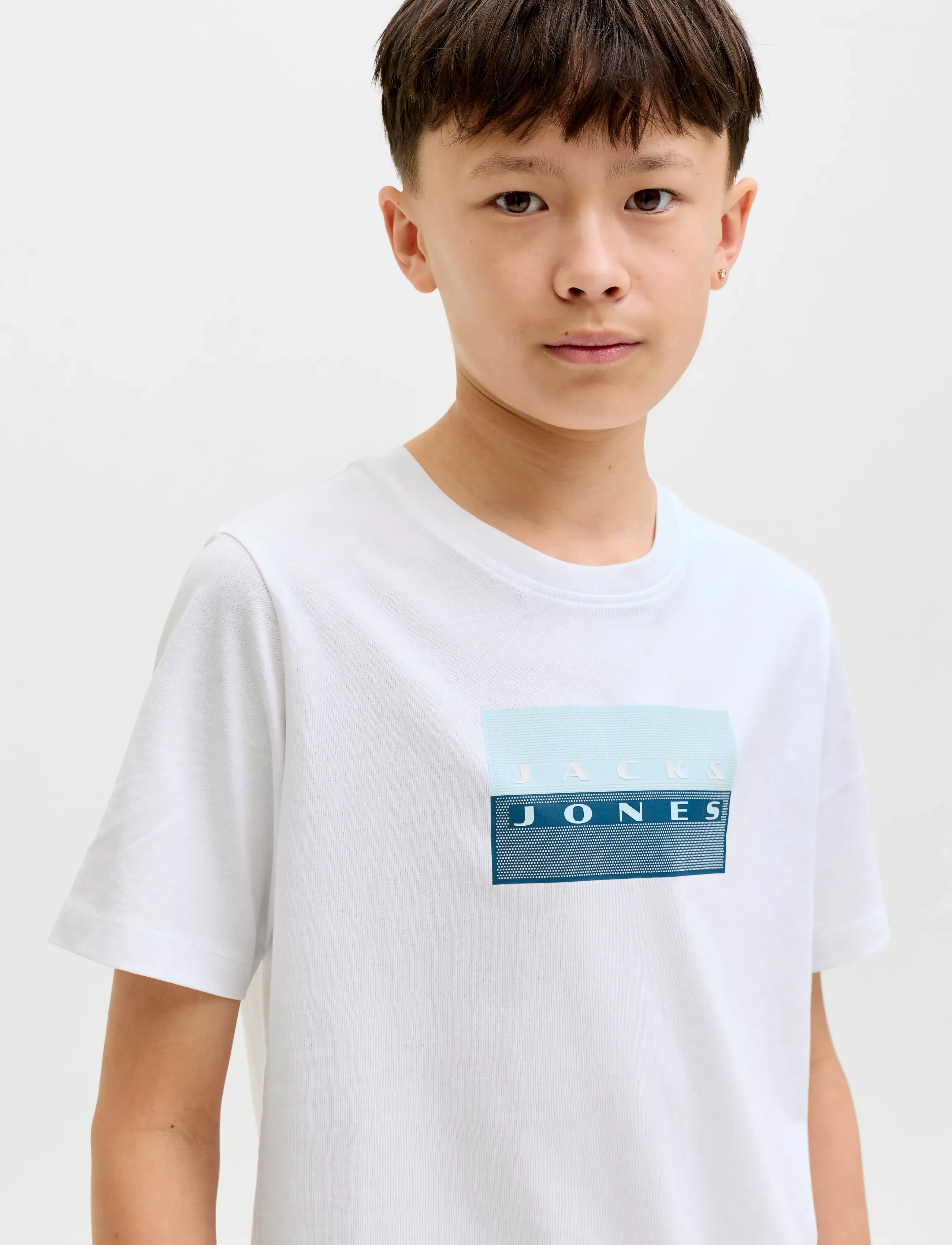 Jack & Jones - JCOFUSION DOTS PRINT TEE SS CN SN JNR - kurzärmelige - bright white - 5
