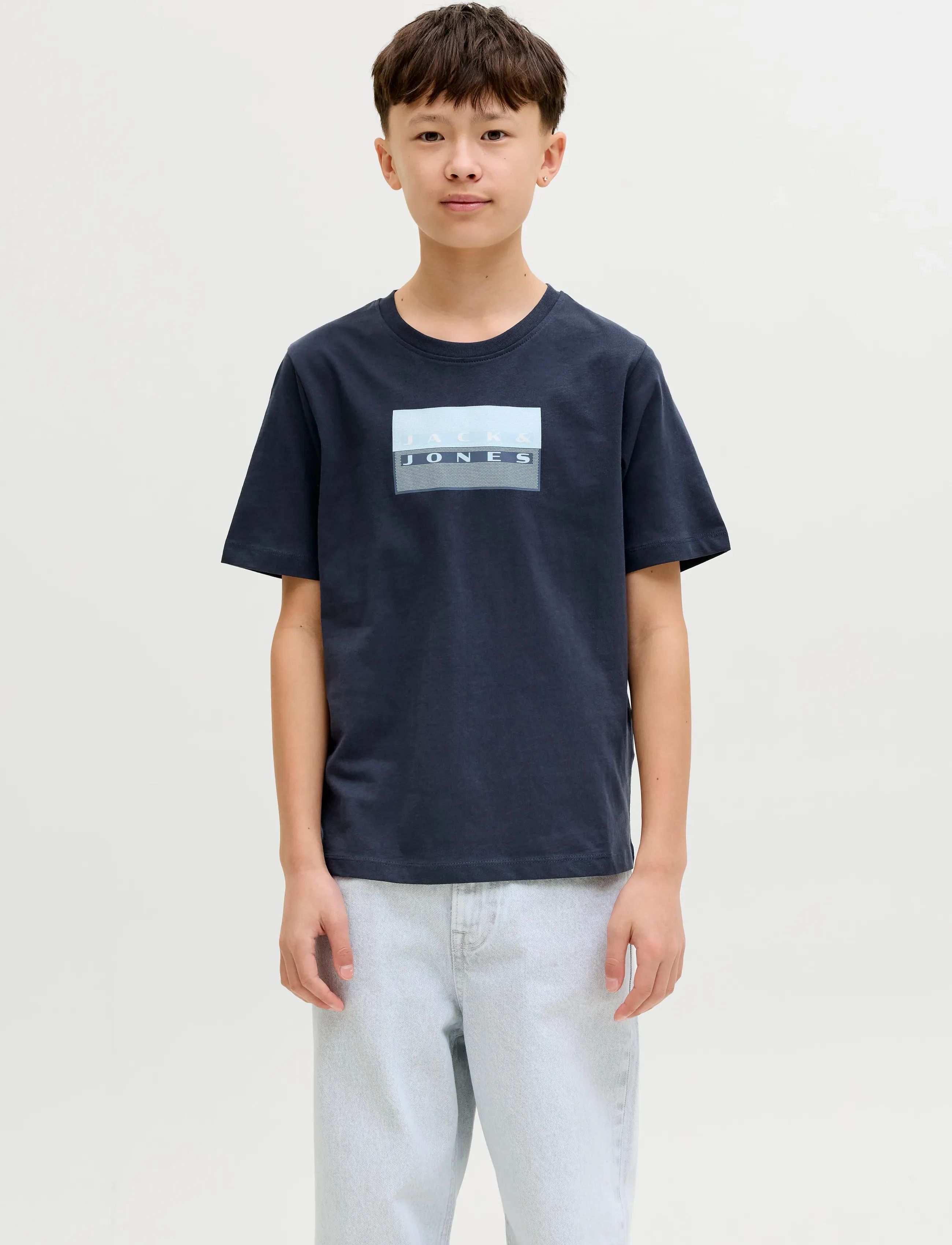 Jack & Jones JCOFUSION DOTS PRINT TEE SS CN SN JNR - T-shirts - OUTER SPACE / navy