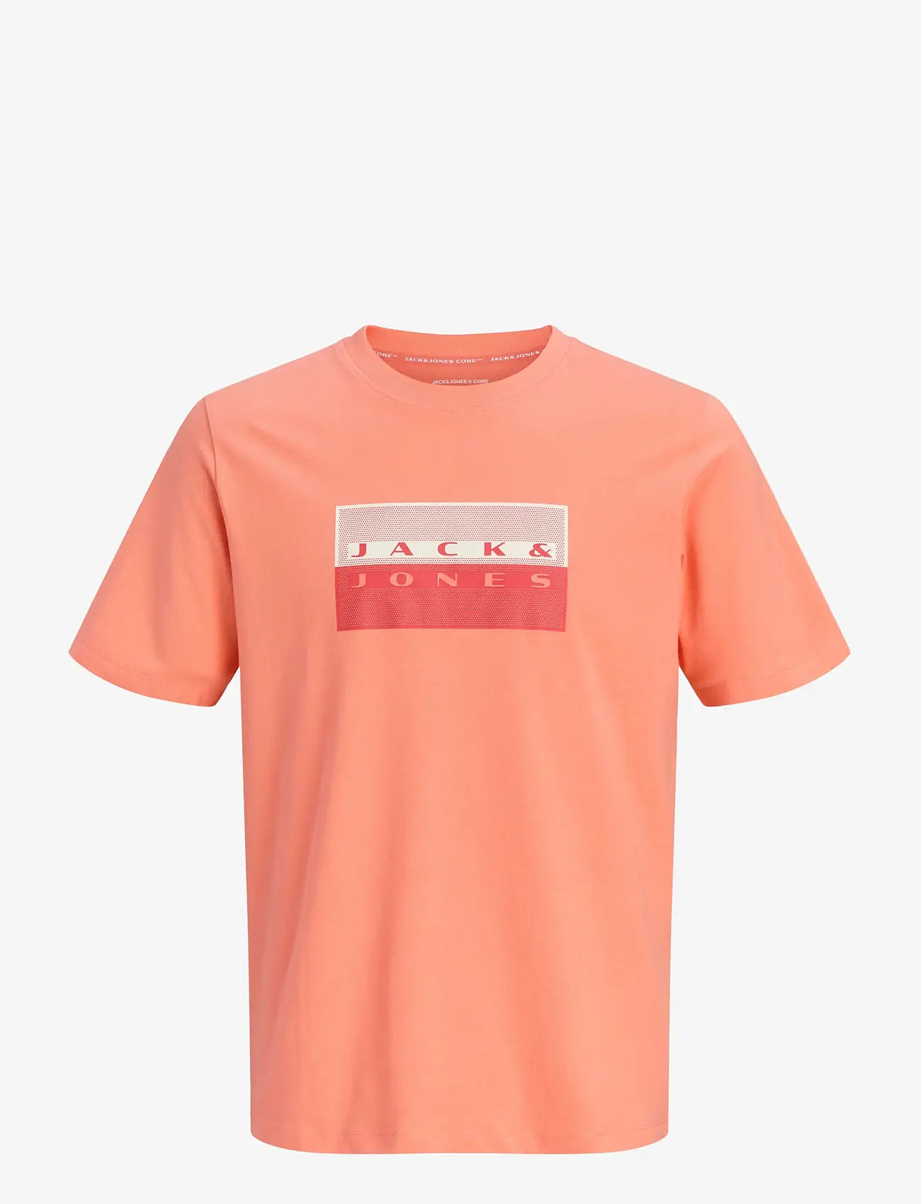 Jack & Jones - JCOFUSION DOTS PRINT TEE SS CN SN JNR - kortærmede t-shirts - persimmon - 1