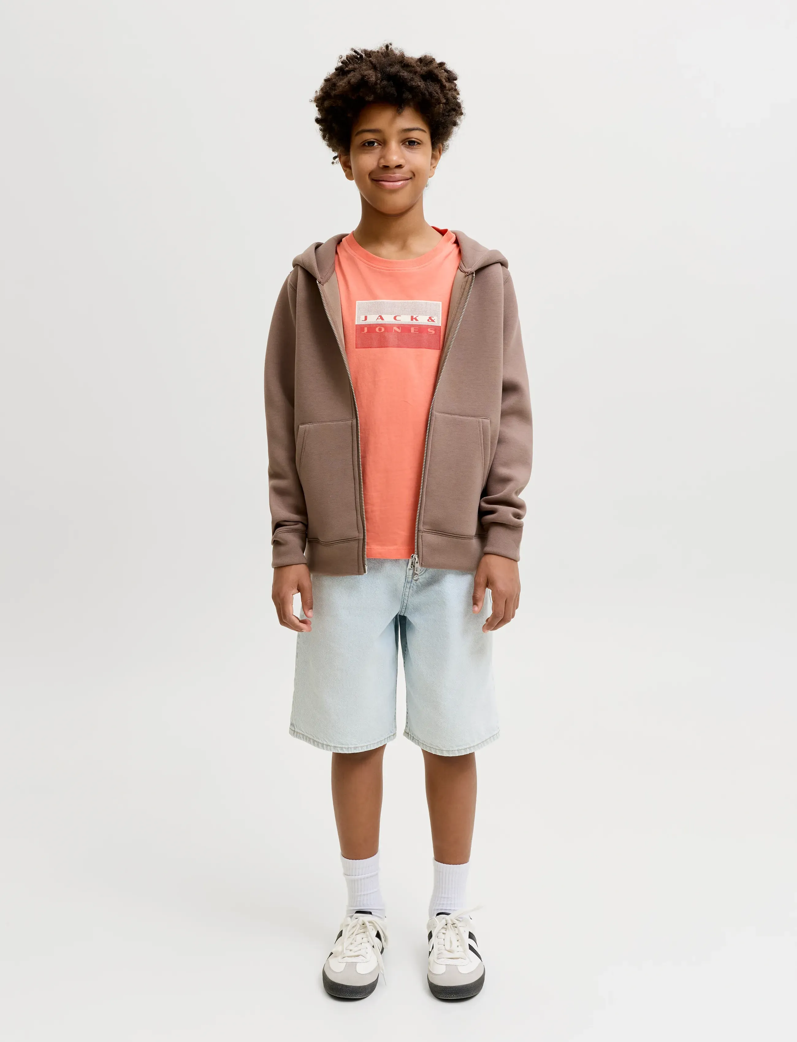 Jack & Jones - JCOFUSION DOTS PRINT TEE SS CN SN JNR - short-sleeved t-shirts - persimmon - 4