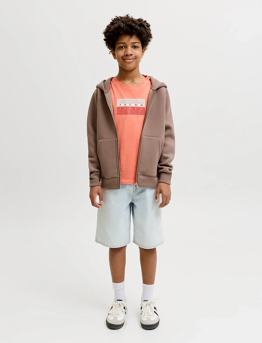 Jack & Jones - JCOFUSION DOTS PRINT TEE SS CN SN JNR - lühikeste varrukatega t-särgid - persimmon - 4