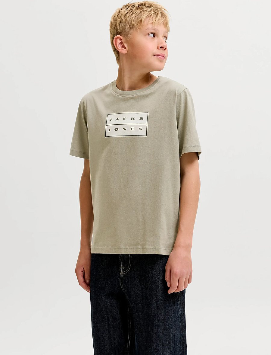 Jack & Jones - JCOFUSION DOTS PRINT TEE SS CN SN JNR - kurzärmelige - vetiver - 0