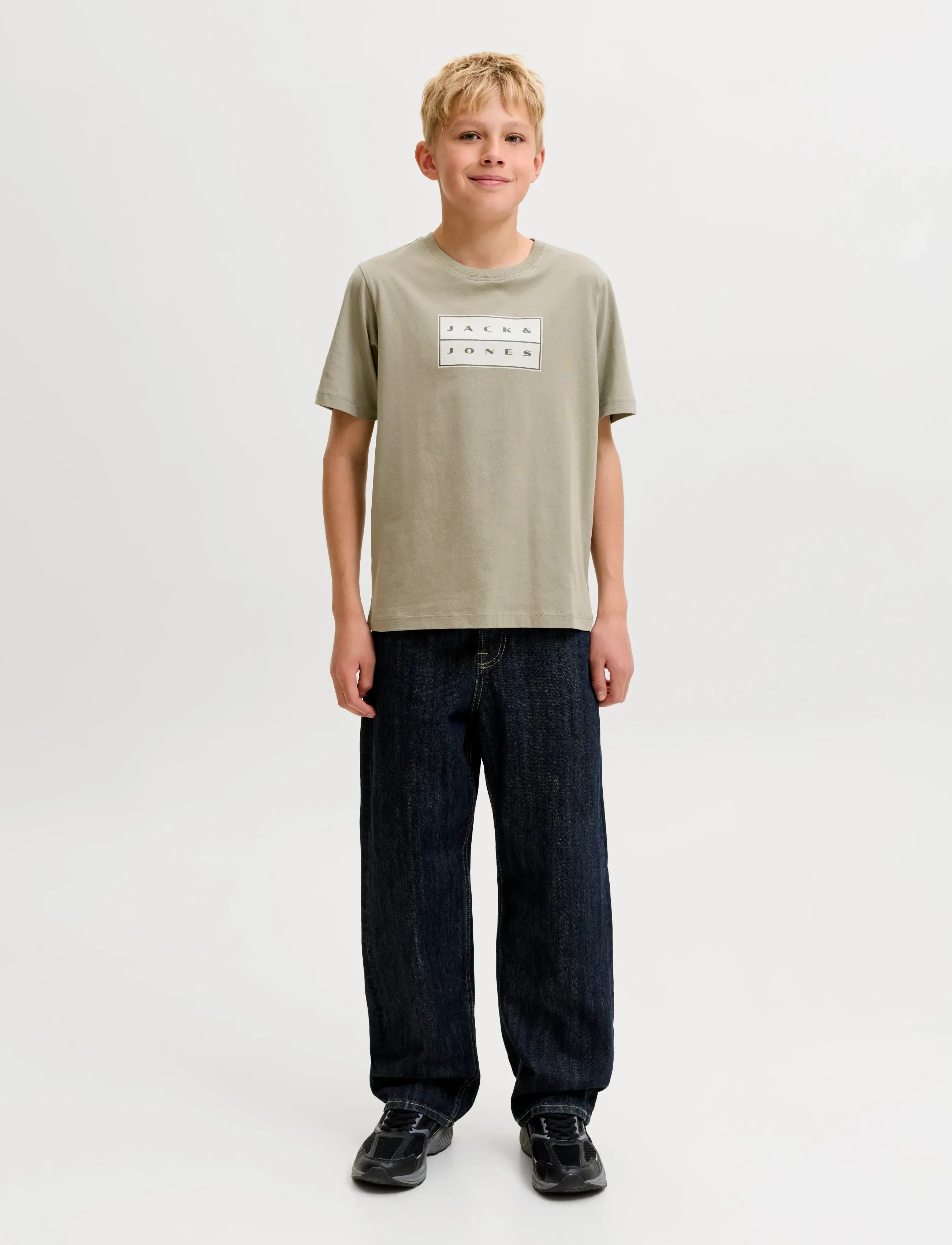 Jack & Jones - JCOFUSION DOTS PRINT TEE SS CN SN JNR - kurzärmelige - vetiver - 4