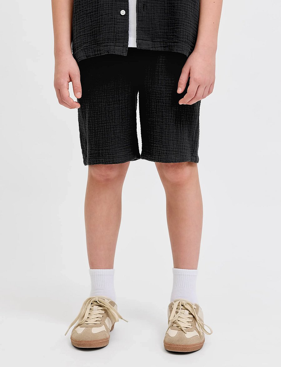Jack & Jones - JPSTJAIDEN PATRAS JOGGER SHORT SRT JNR - mjukisshorts - black - 0