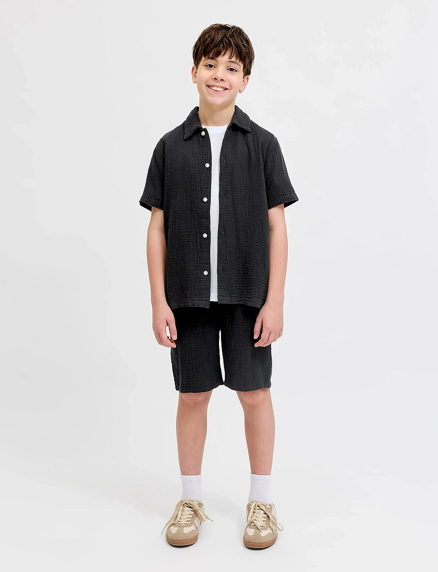 Jack & Jones - JPSTJAIDEN PATRAS JOGGER SHORT SRT JNR - mjukisshorts - black - 4