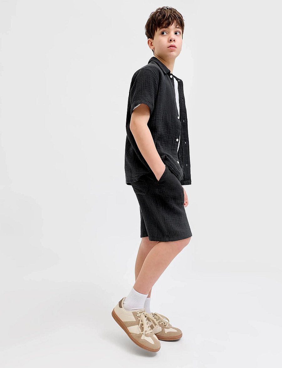 Jack & Jones - JPSTJAIDEN PATRAS JOGGER SHORT SRT JNR - mjukisshorts - black - 5