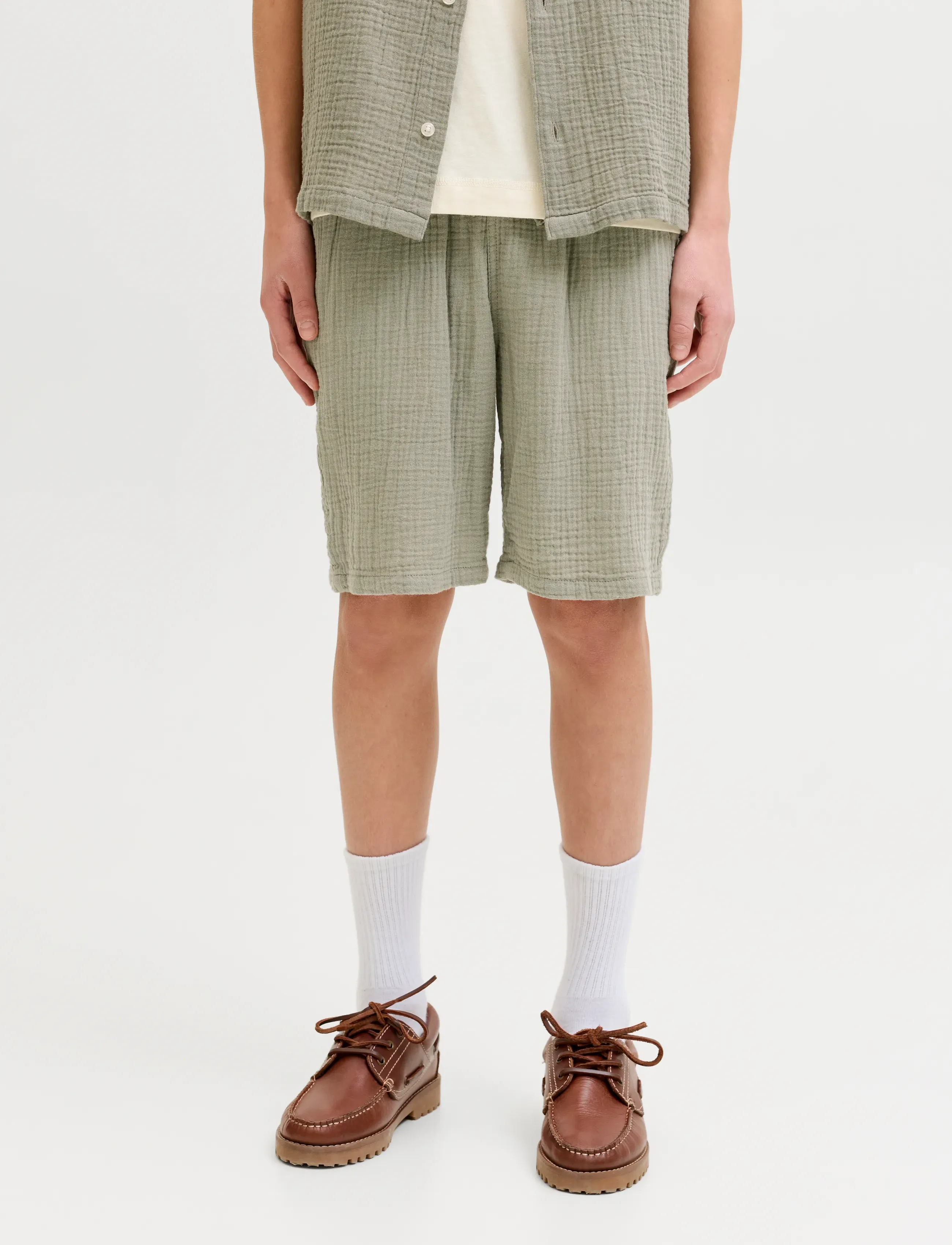 Jack & Jones JPSTJAIDEN PATRAS JOGGER SHORT SRT JNR - Shorts - SEAGRASS / khaki/green