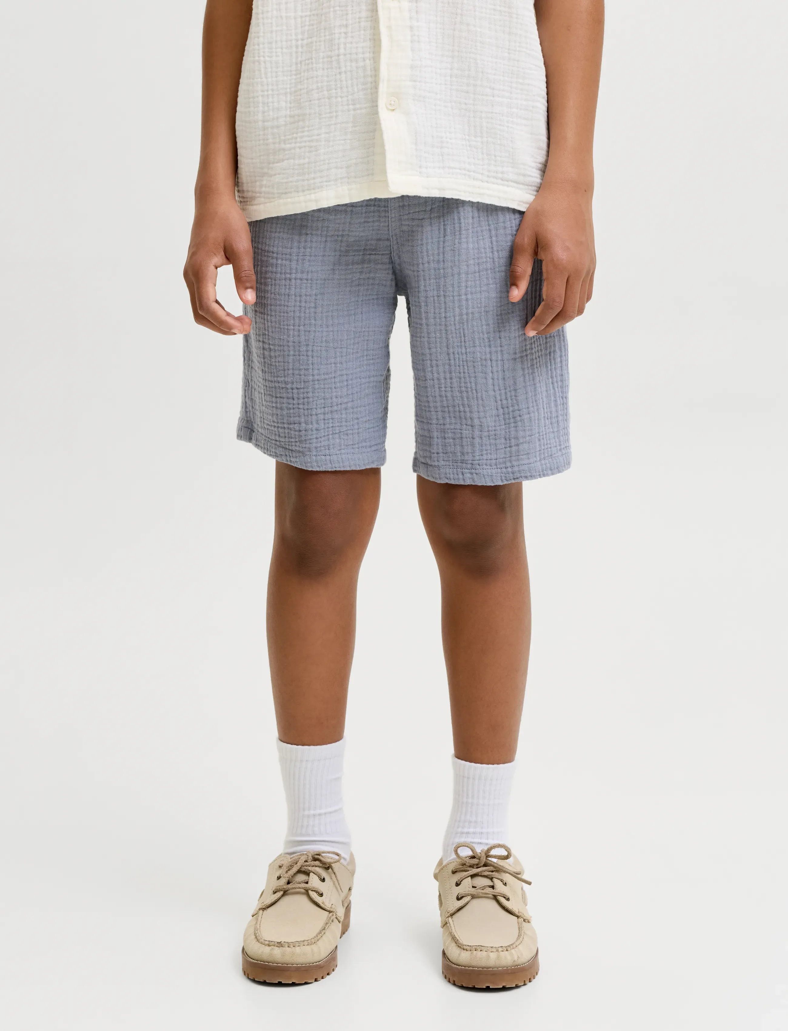Jack & Jones JPSTJAIDEN PATRAS JOGGER SHORT SRT JNR - Sweat shorts - TRADEWINDS / grey