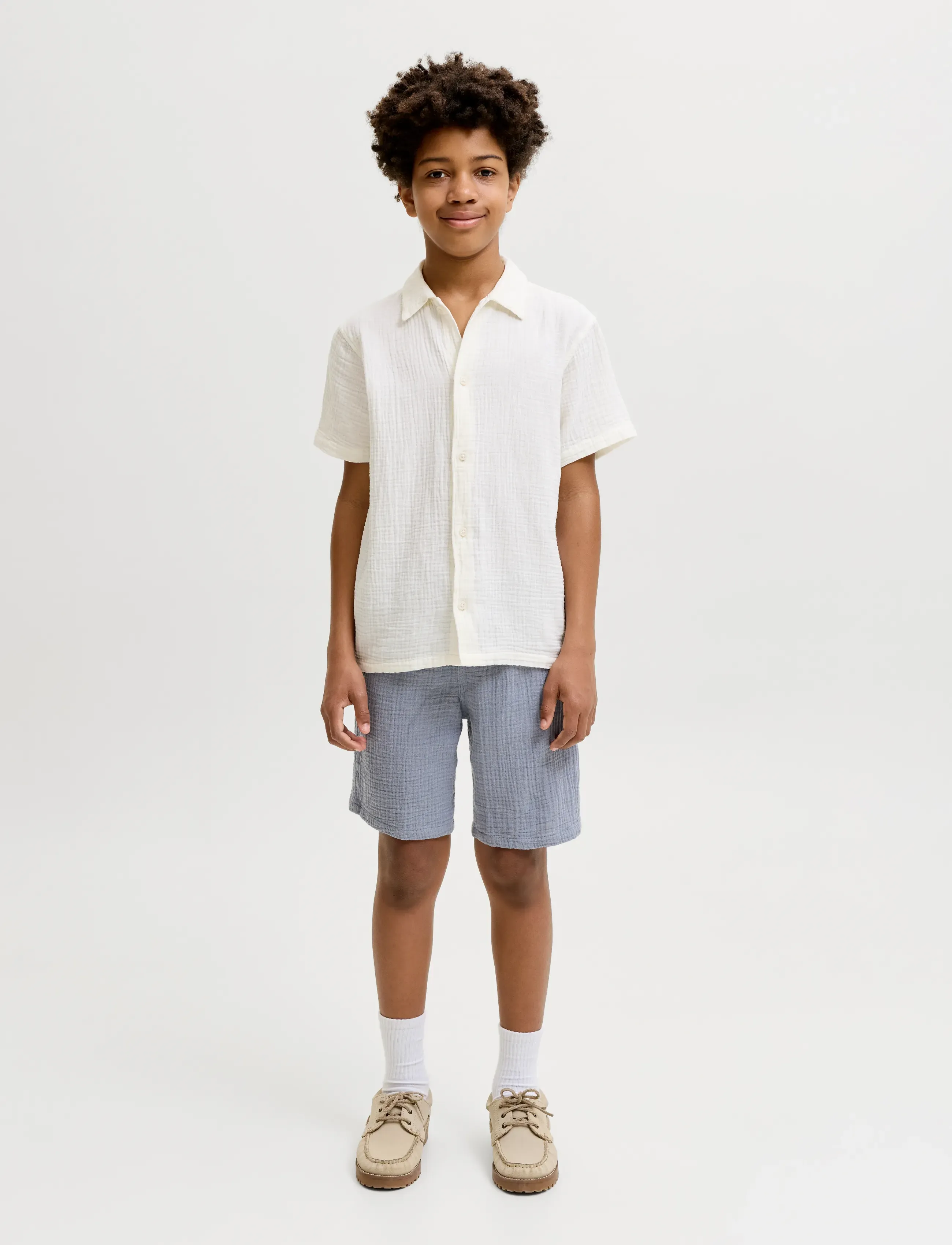 Jack & Jones - JPSTJAIDEN PATRAS JOGGER SHORT SRT JNR - mjúkar stuttbuxur - tradewinds - 4