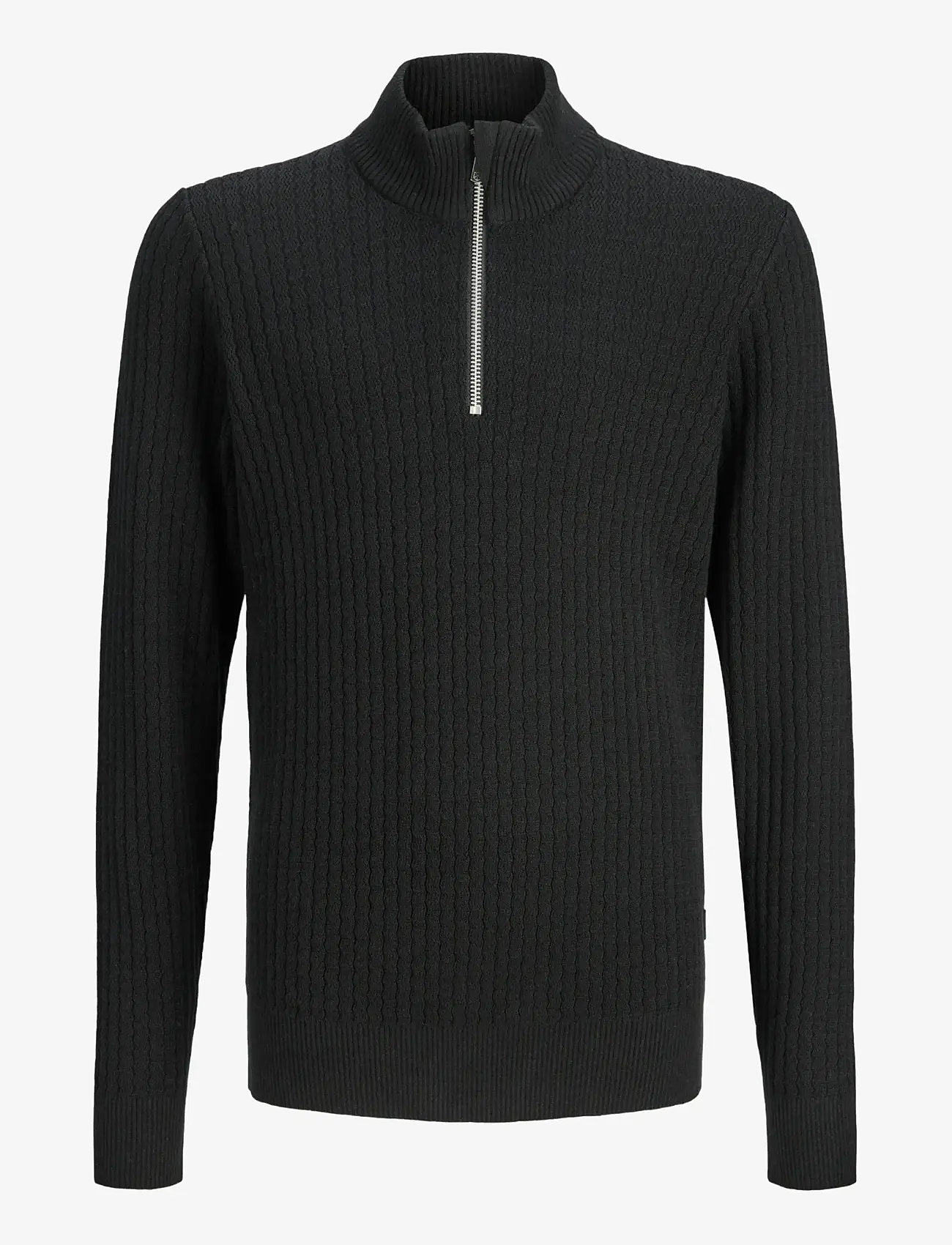 Jack & Jones - JPRBLUBARKLEY KNIT HALF ZIP JNR - trøjer - black - 1