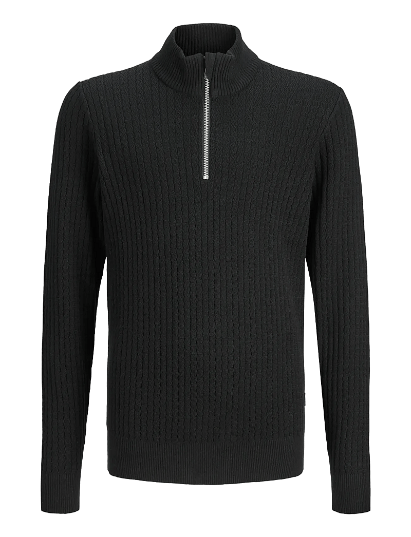 Jack & Jones - JPRBLUBARKLEY KNIT HALF ZIP JNR - trøjer - black - 1
