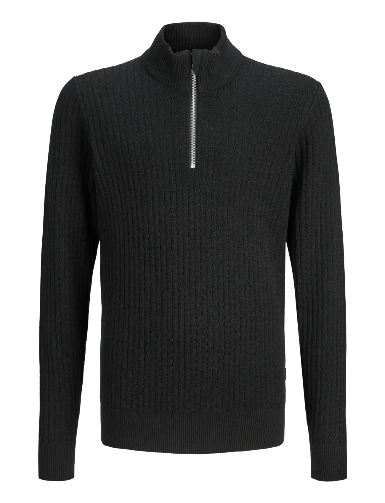 Jack & Jones JPRBLUBARKLEY KNIT HALF ZIP JNR - Strickmode - BLACK / black