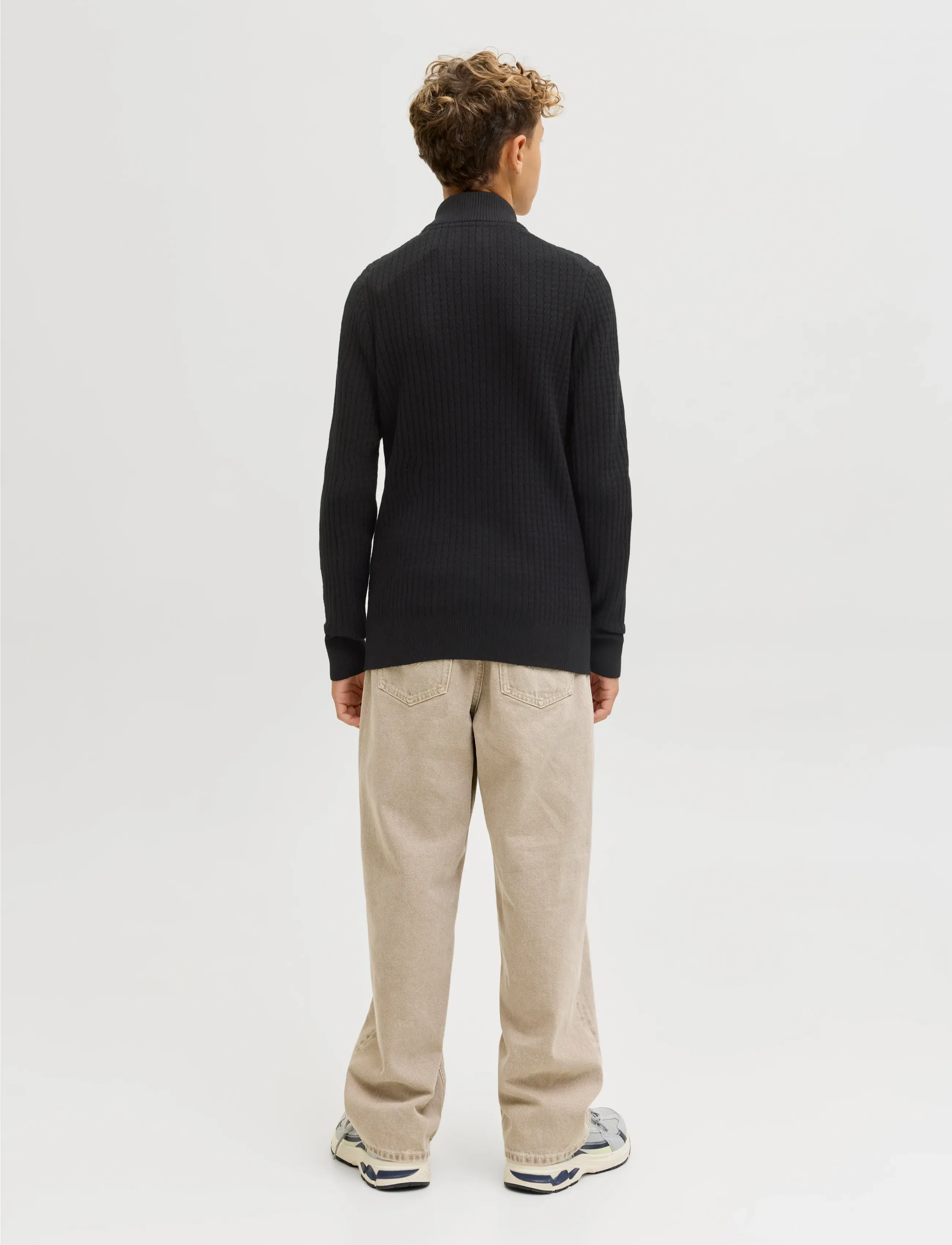 Jack & Jones - JPRBLUBARKLEY KNIT HALF ZIP JNR - truien - black - 2