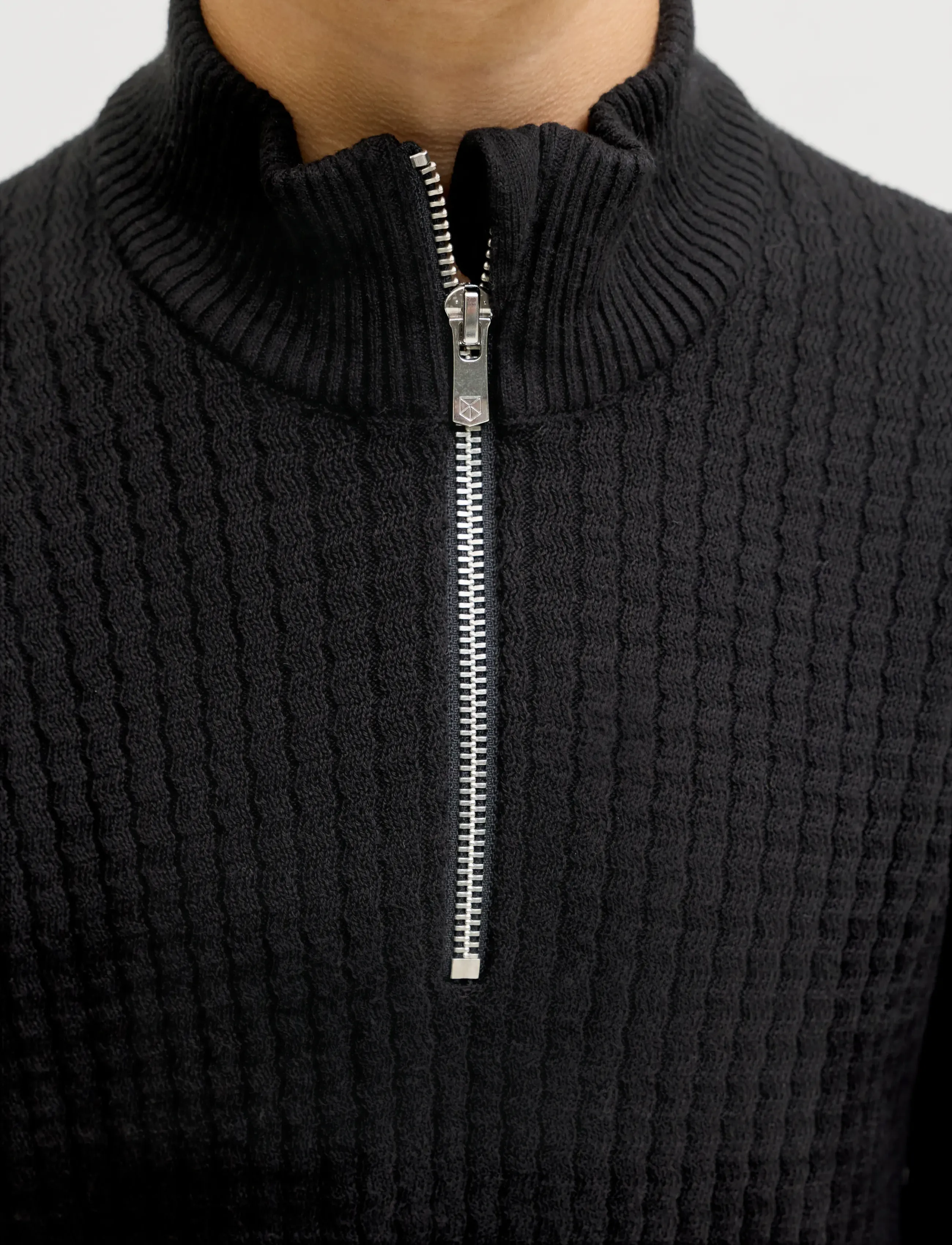 Jack & Jones - JPRBLUBARKLEY KNIT HALF ZIP JNR - truien - black - 3
