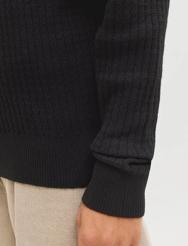 Jack & Jones - JPRBLUBARKLEY KNIT HALF ZIP JNR - trøjer - black - 4