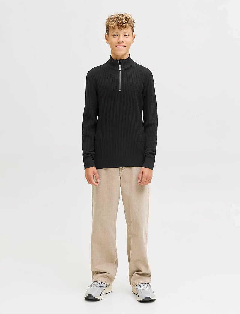 Jack & Jones - JPRBLUBARKLEY KNIT HALF ZIP JNR - trøjer - black - 5