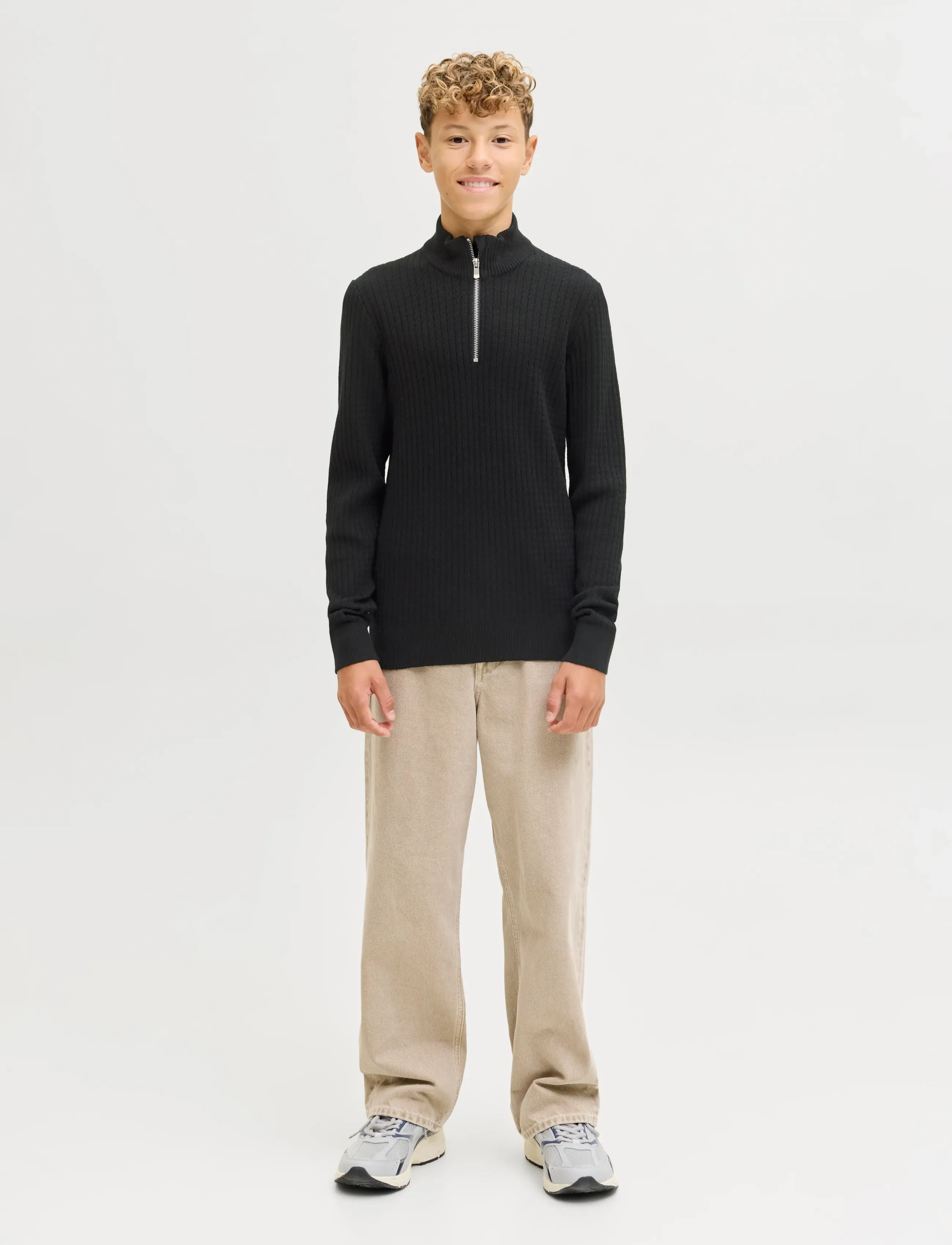 Jack & Jones - JPRBLUBARKLEY KNIT HALF ZIP JNR - truien - black - 5