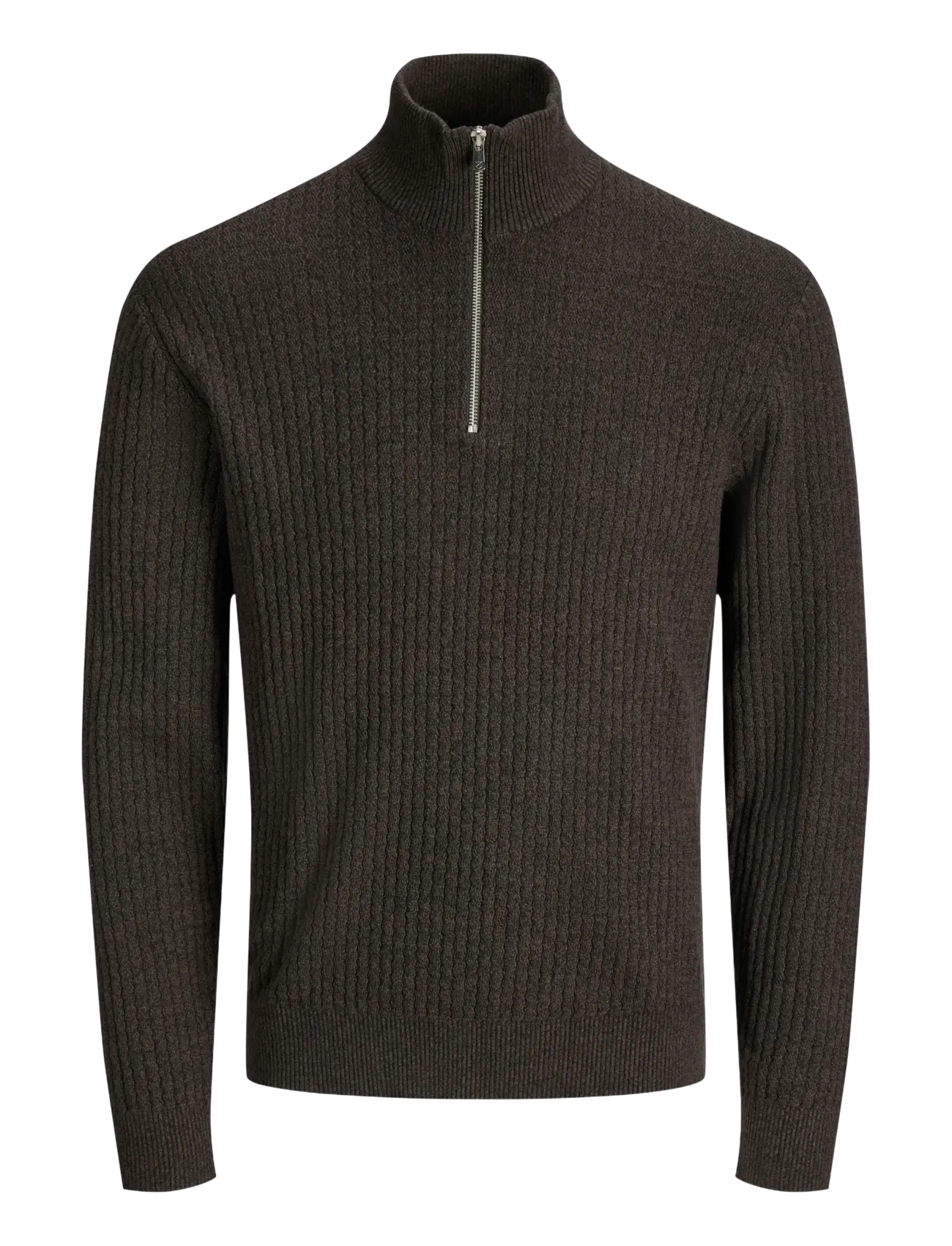 Jack & Jones JPRBLUBARKLEY KNIT HALF ZIP JNR - Pullover - CHOCOLATE BROWN / brown