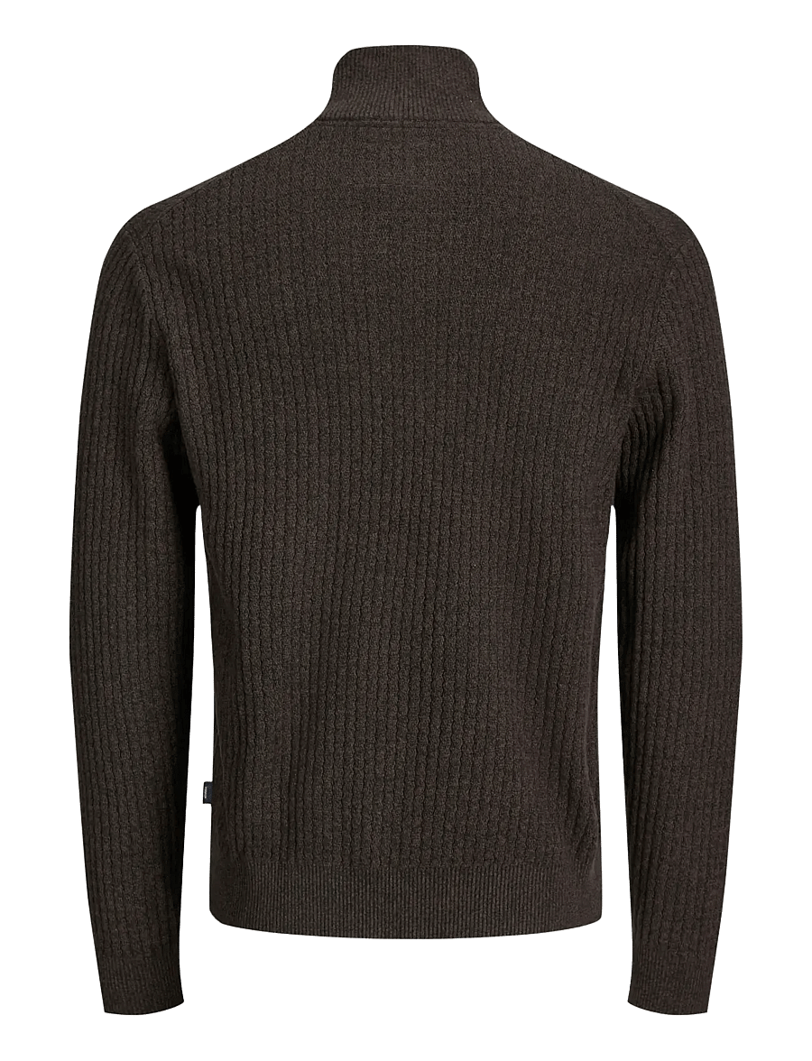 Jack & Jones - JPRBLUBARKLEY KNIT HALF ZIP JNR - stickade tröjor - chocolate brown - 1