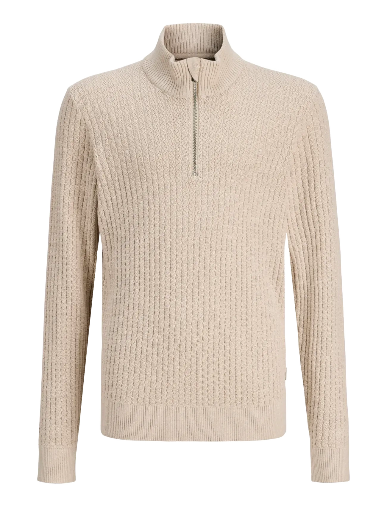 Jack & Jones JPRBLUBARKLEY KNIT HALF ZIP JNR - Strickmode - SIMPLY TAUPE / beige
