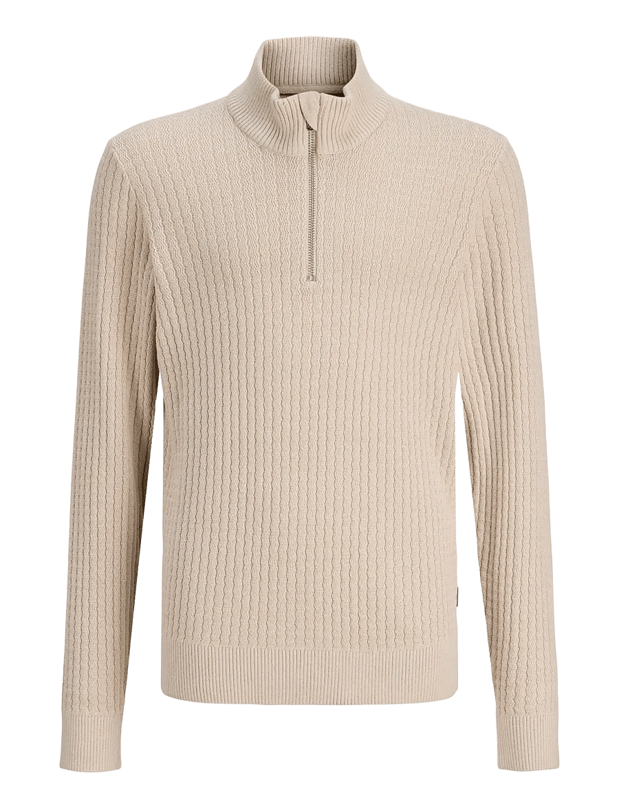 Jack & Jones - JPRBLUBARKLEY KNIT HALF ZIP JNR - gensere - simply taupe - 1