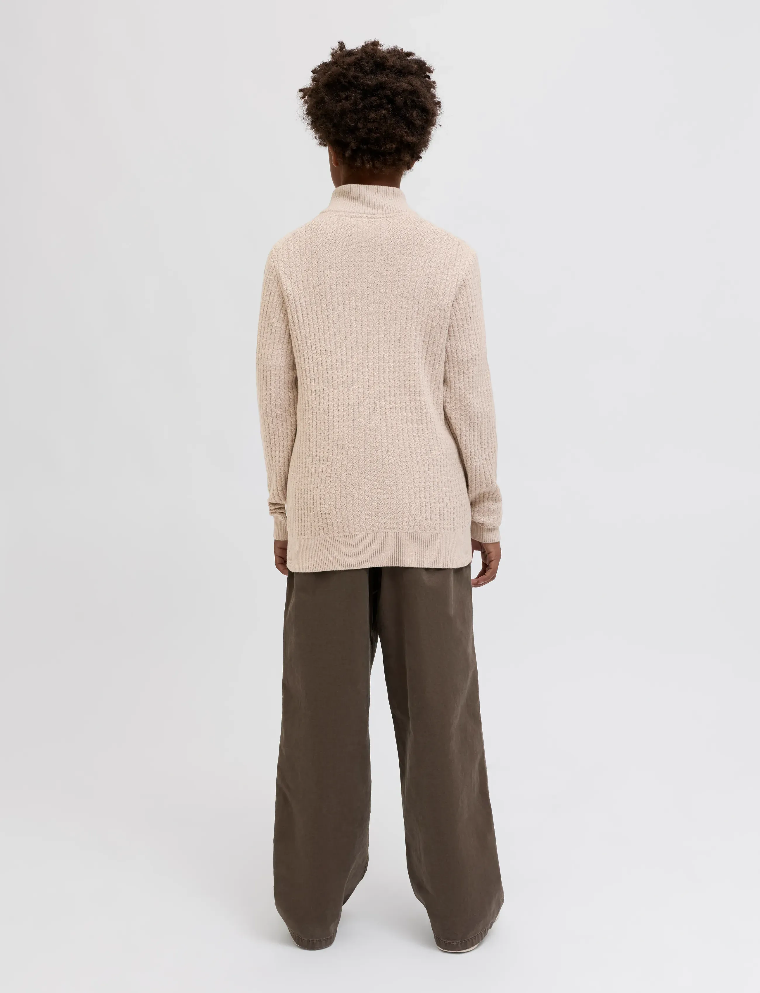 Jack & Jones - JPRBLUBARKLEY KNIT HALF ZIP JNR - jumpers - simply taupe - 3