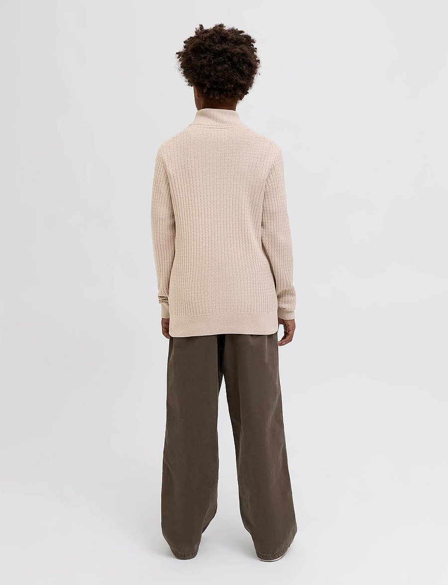 Jack & Jones - JPRBLUBARKLEY KNIT HALF ZIP JNR - gensere - simply taupe - 3