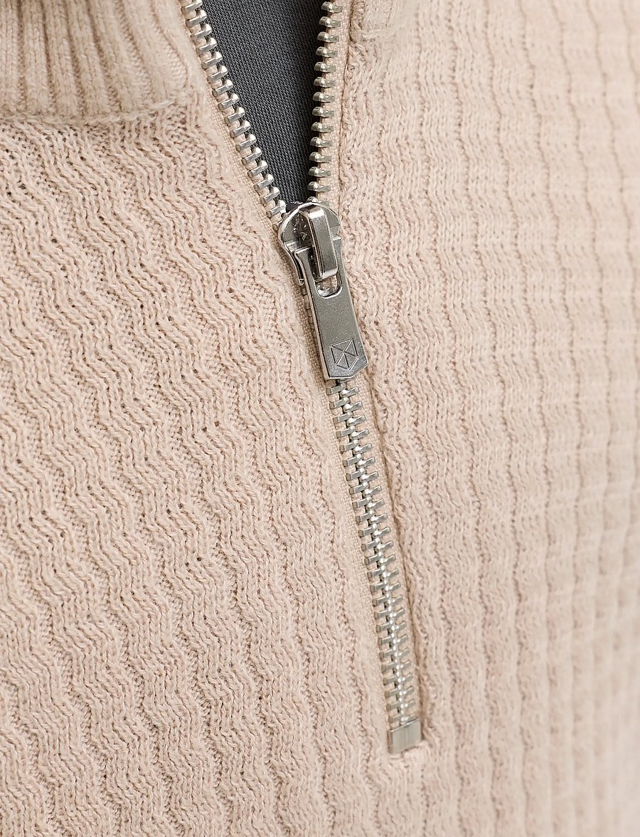 Jack & Jones - JPRBLUBARKLEY KNIT HALF ZIP JNR - gensere - simply taupe - 4
