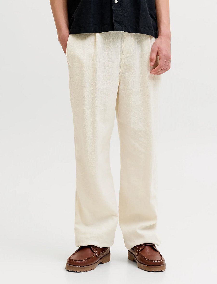 Jack & Jones - JPSTBILL ANDROS VIS LB JOGGER JNR - leinen-kleidung - cloud dancer - 0