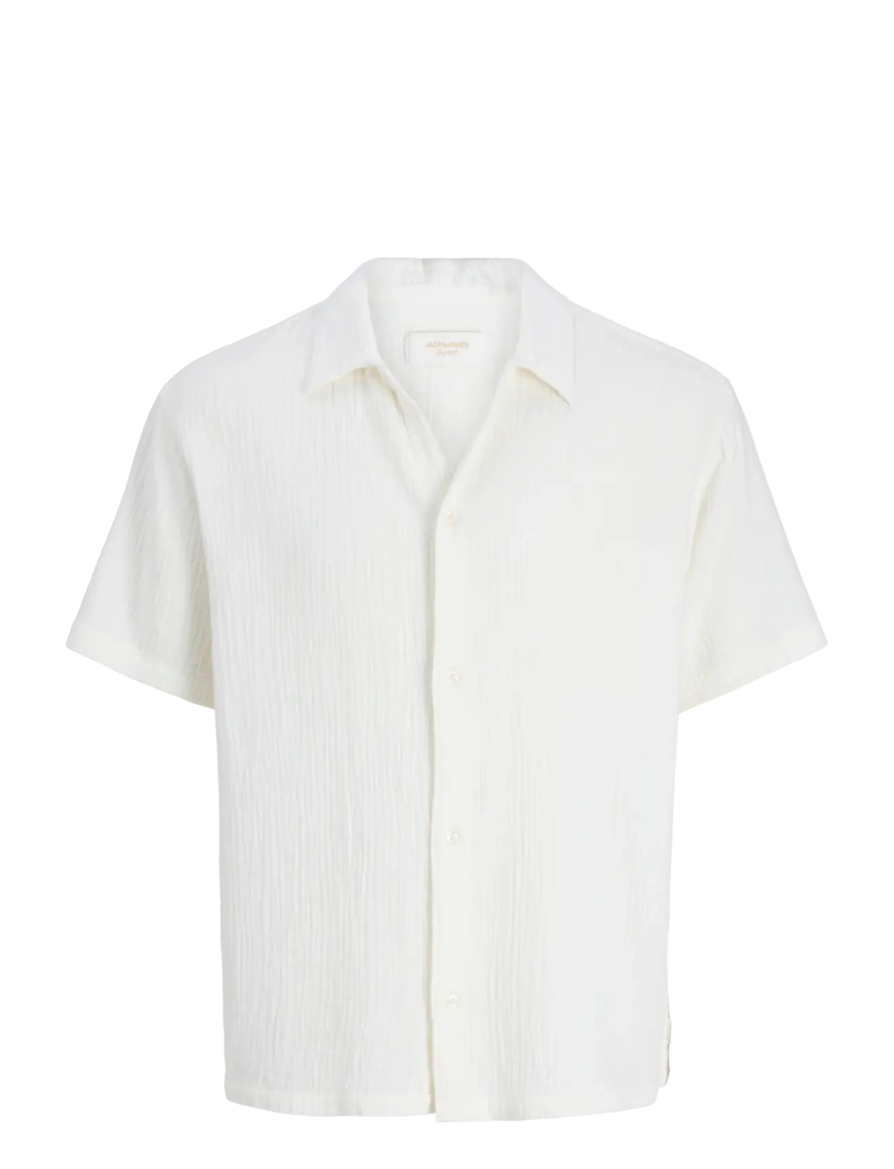 Jack & Jones JORNANTUCKET DOUBLE CLOTH SHIRT SS JNR - Teens 9-14 år - CLOUD DANCER / white