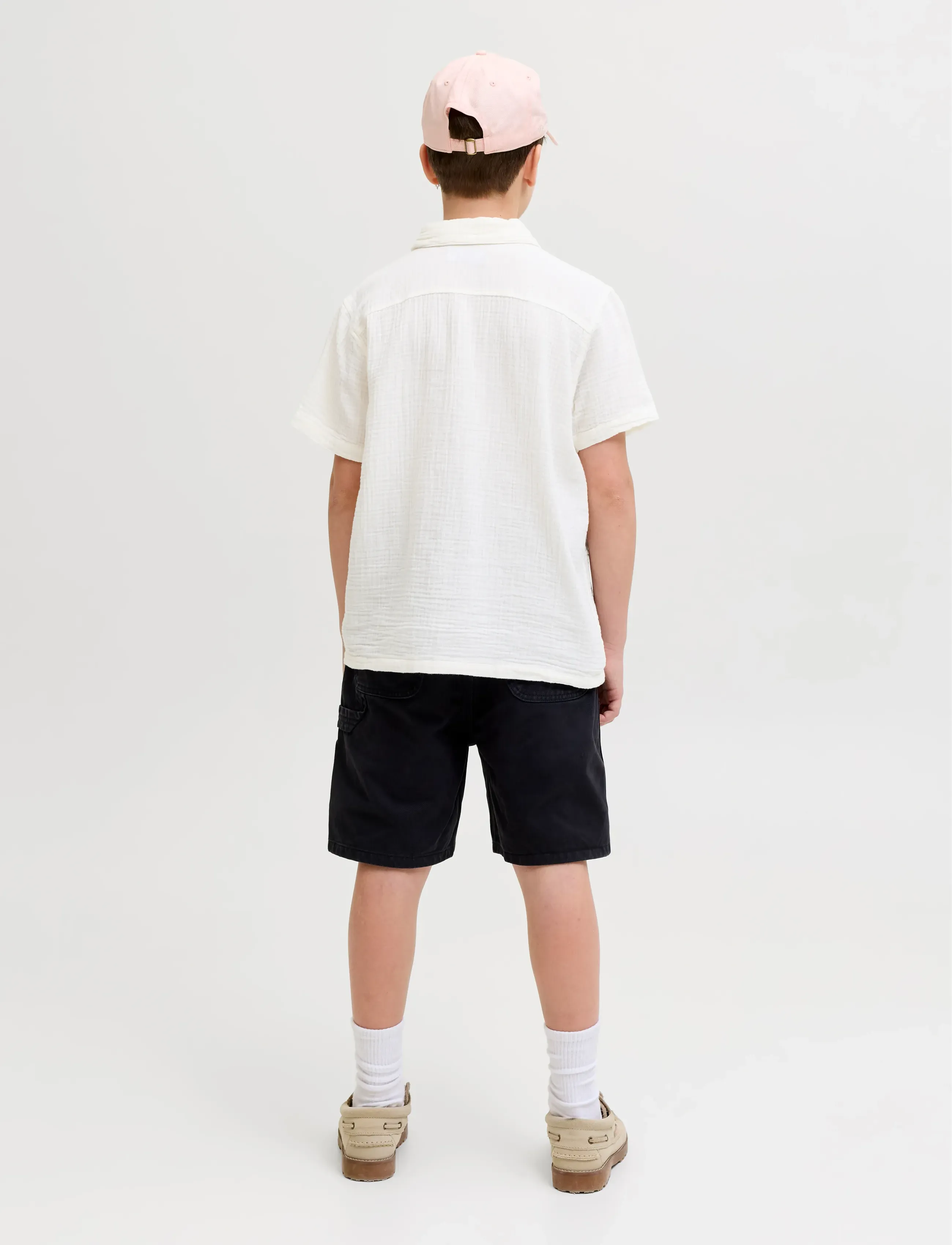 Jack & Jones - JORNANTUCKET DOUBLE CLOTH SHIRT SS JNR - kurzärmlige hemden - cloud dancer - 2