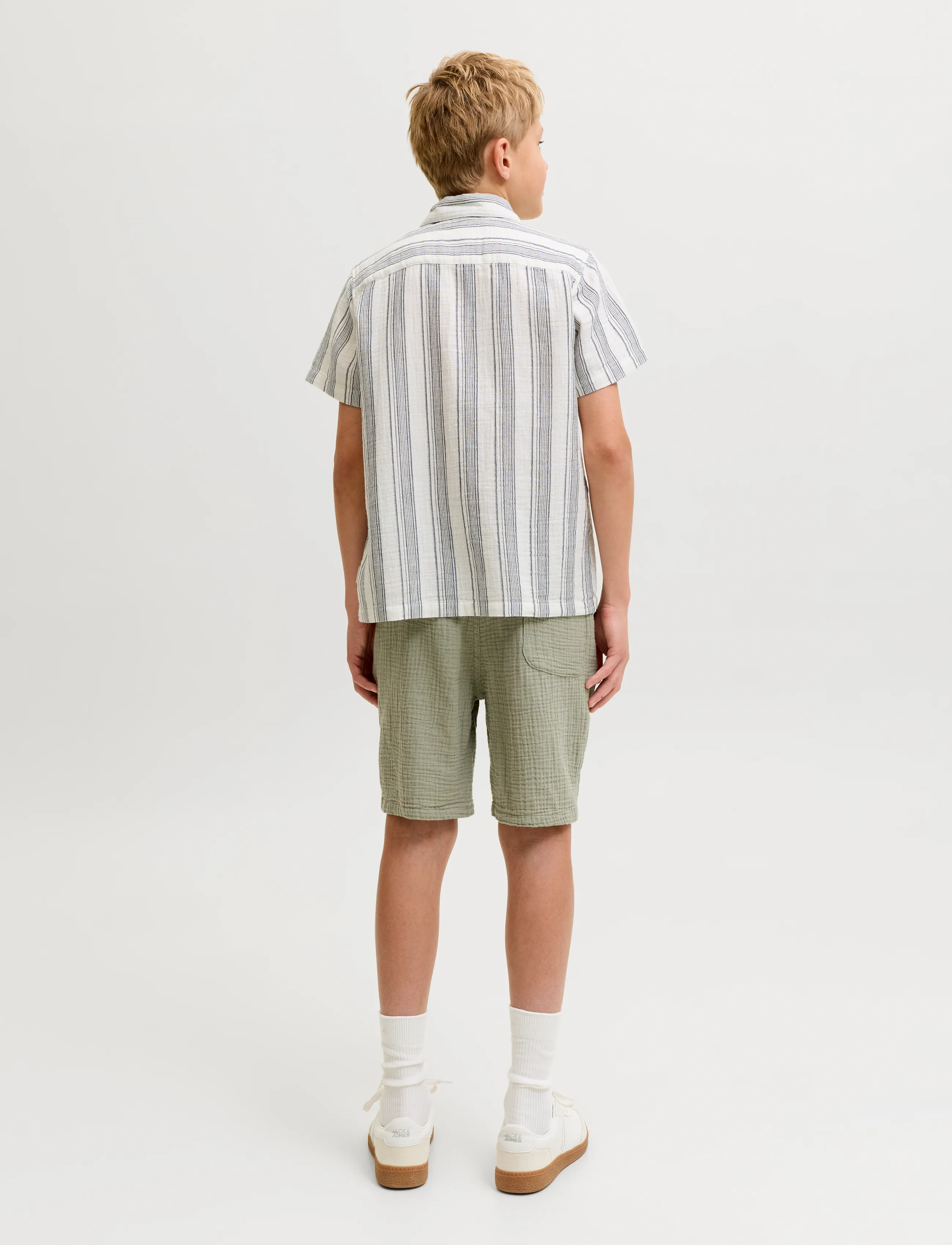 Jack & Jones - JORNANTUCKET DOUBLE CLOTH SHIRT SS JNR - kortærmede skjorter - sky captain - 3