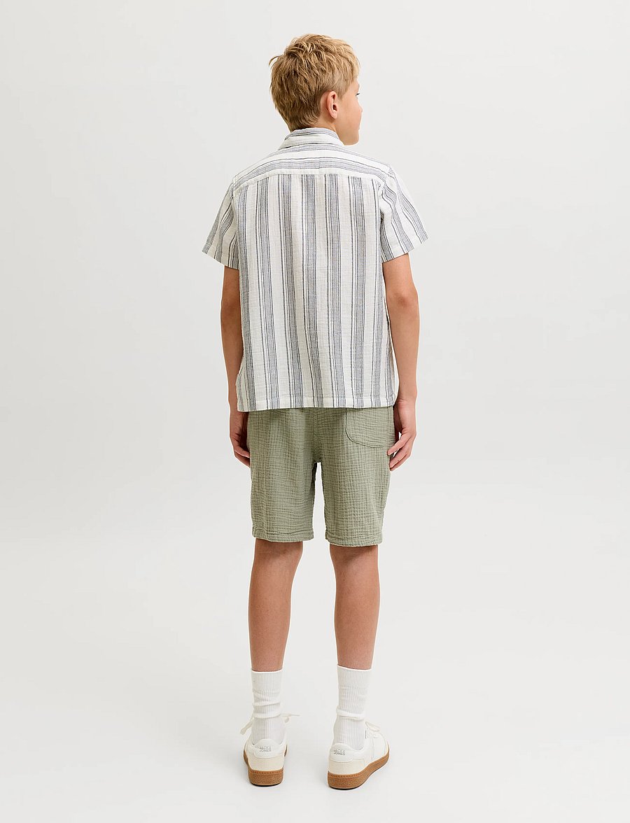 Jack & Jones - JORNANTUCKET DOUBLE CLOTH SHIRT SS JNR - kortærmede skjorter - sky captain - 3