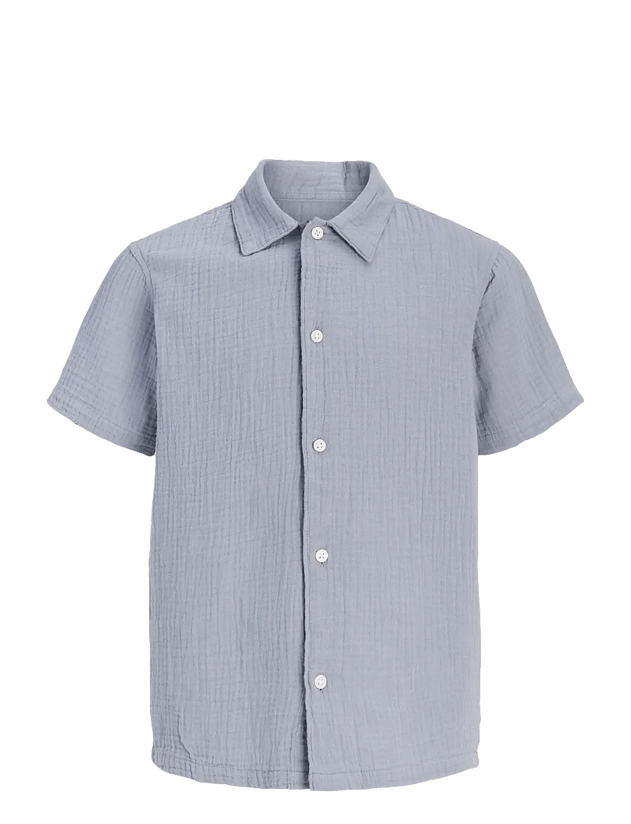 Jack & Jones - JORNANTUCKET DOUBLE CLOTH SHIRT SS JNR - skjorter - tradewinds - 1
