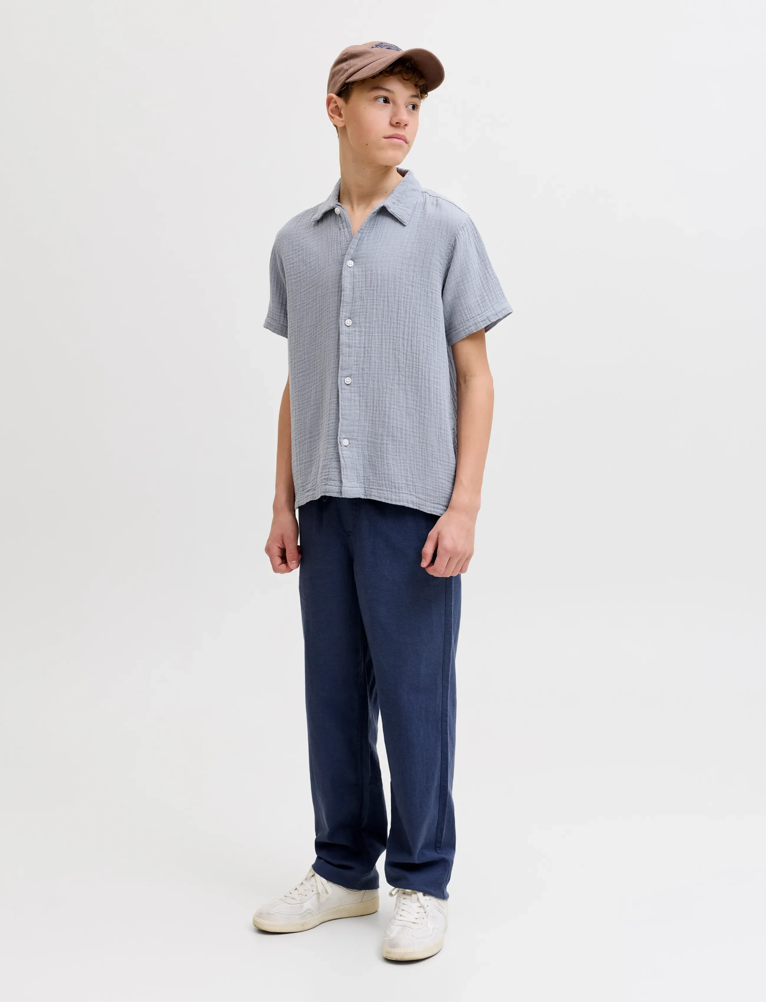 Jack & Jones - JORNANTUCKET DOUBLE CLOTH SHIRT SS JNR - skjorter - tradewinds - 4
