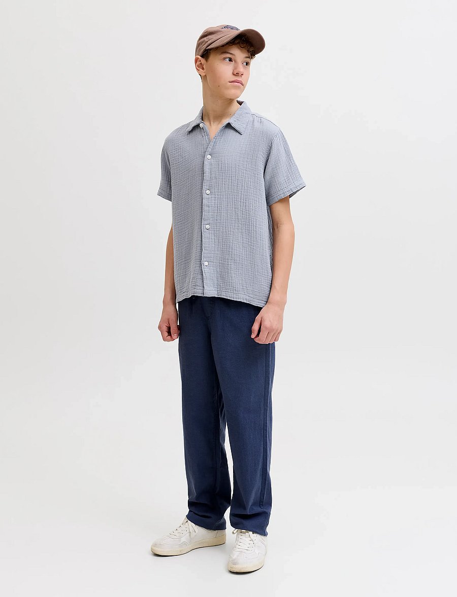 Jack & Jones - JORNANTUCKET DOUBLE CLOTH SHIRT SS JNR - skjorter - tradewinds - 4