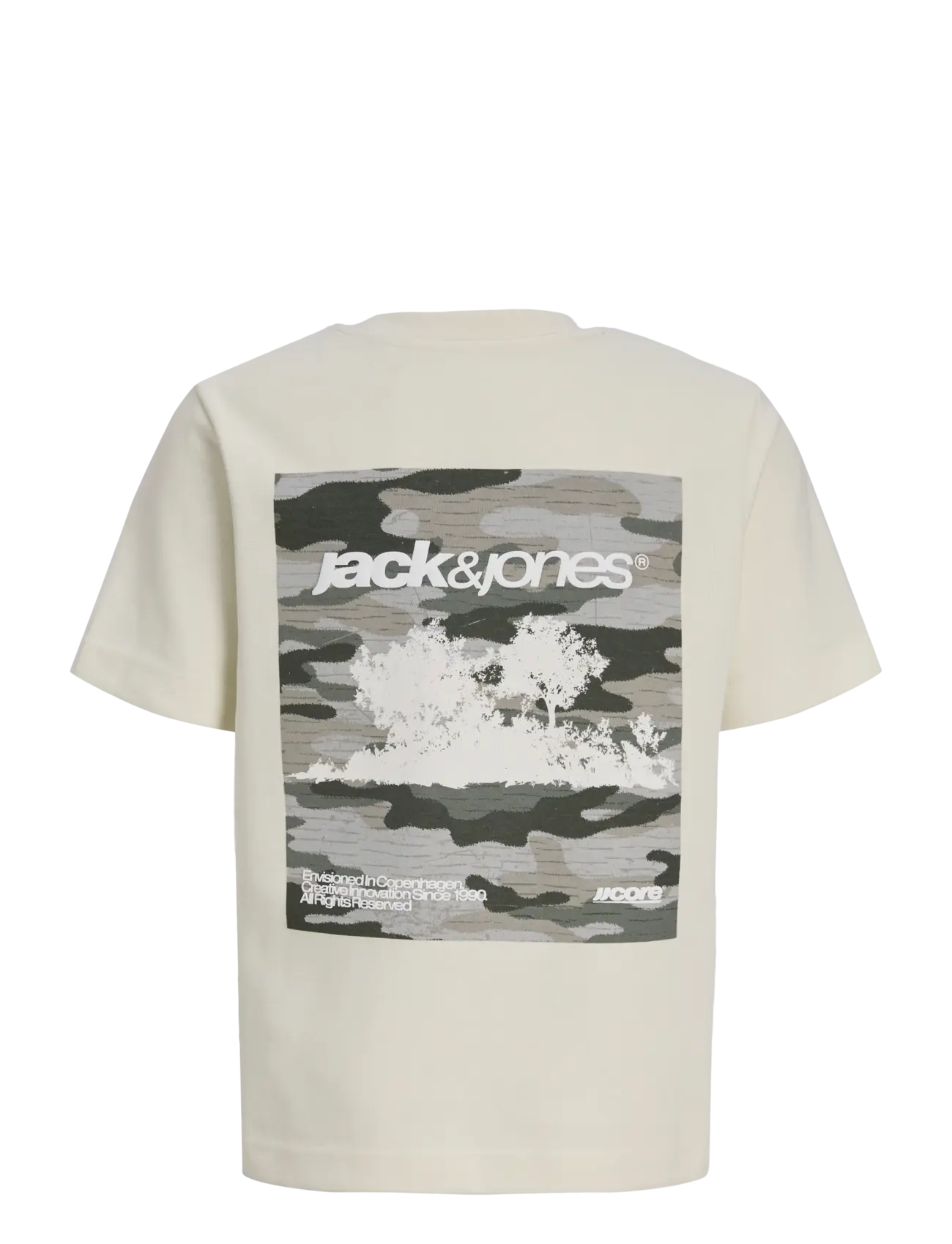 Jack & Jones - JCOBREEZE BACK PRINT TEE SS CN EA26 JNR - kortærmede t-shirts - sweet corn - 2