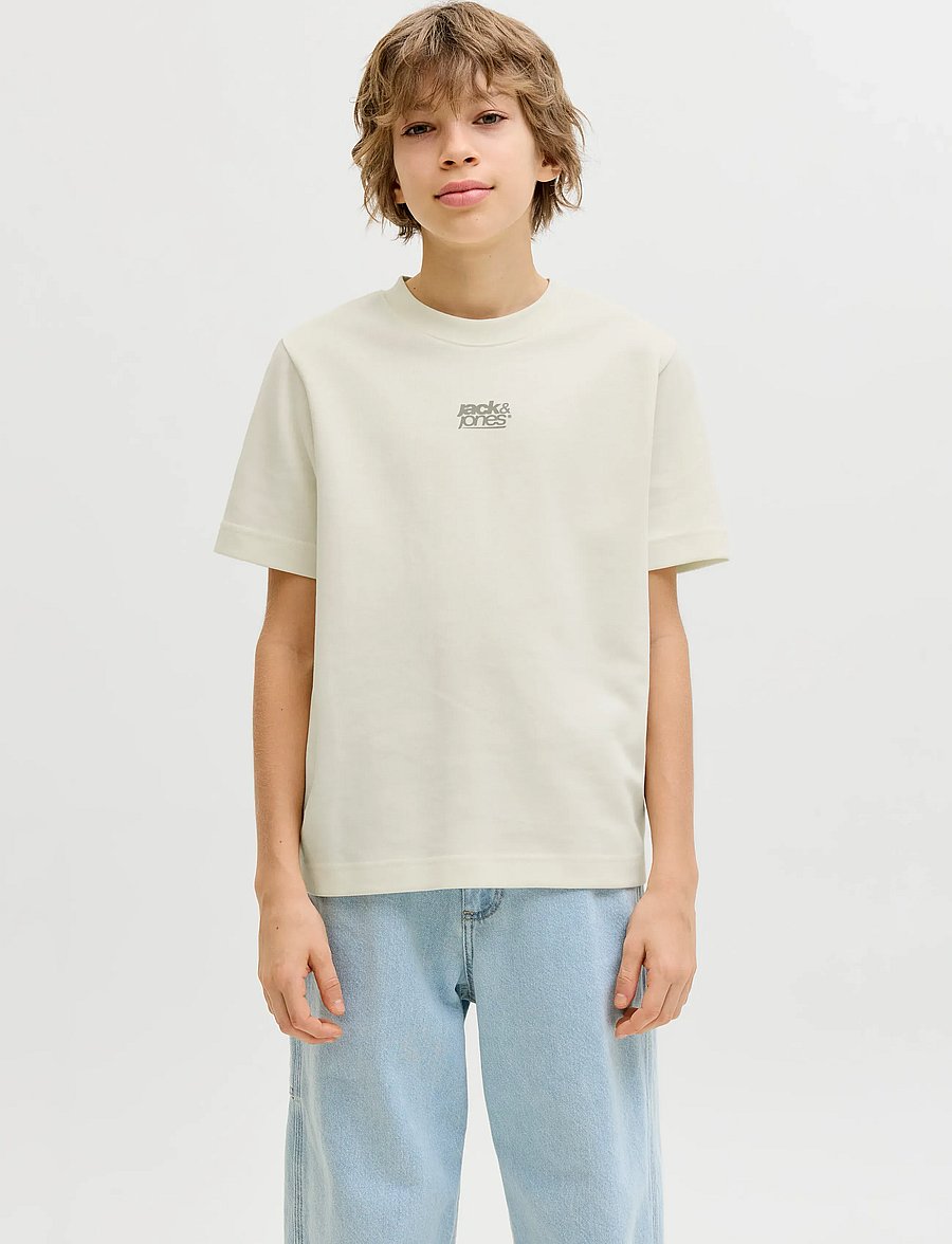 Jack & Jones - JCOBREEZE BACK PRINT TEE SS CN EA26 JNR - t-shirts à manches courtes - sweet corn - 0