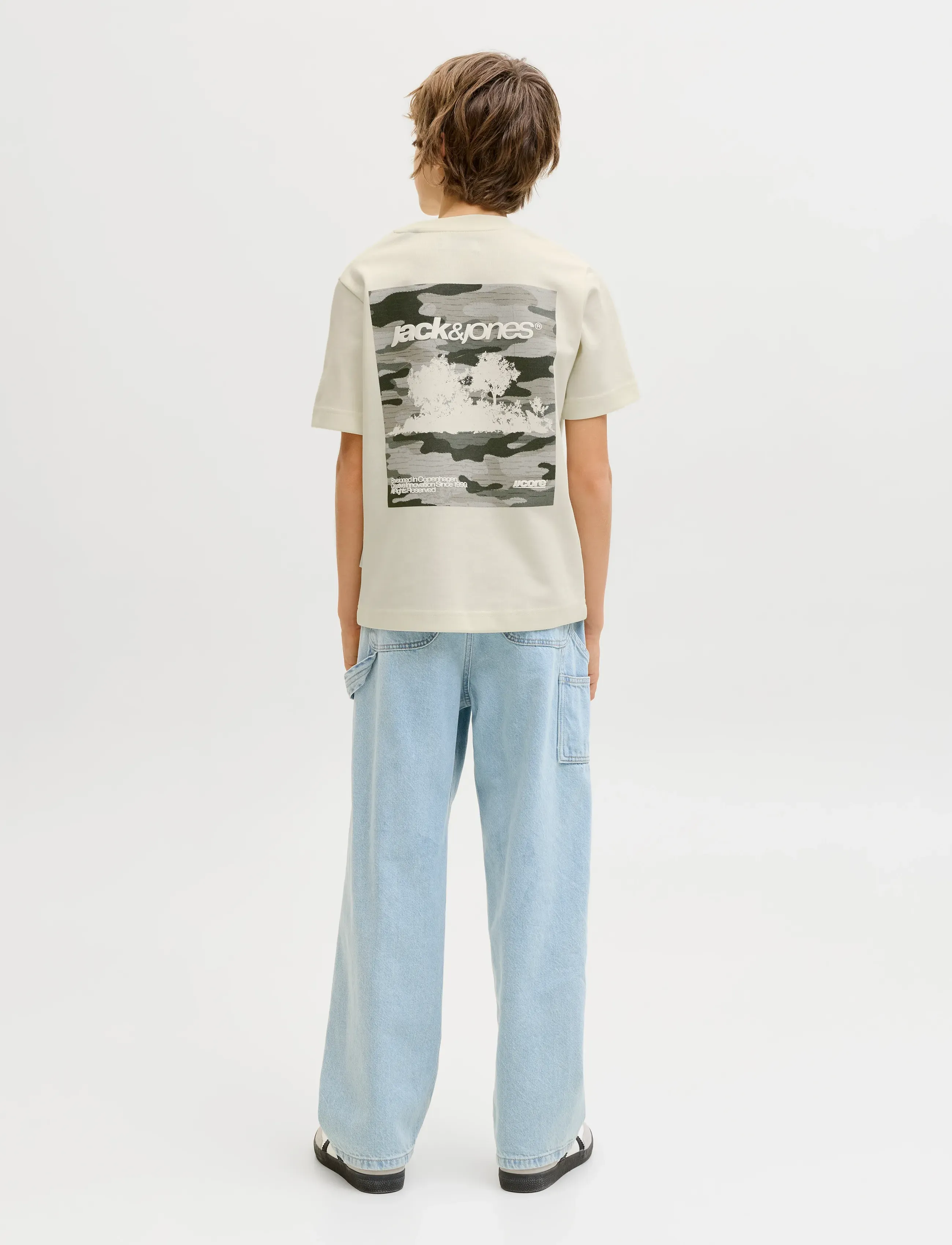Jack & Jones - JCOBREEZE BACK PRINT TEE SS CN EA26 JNR - kortærmede t-shirts - sweet corn - 3