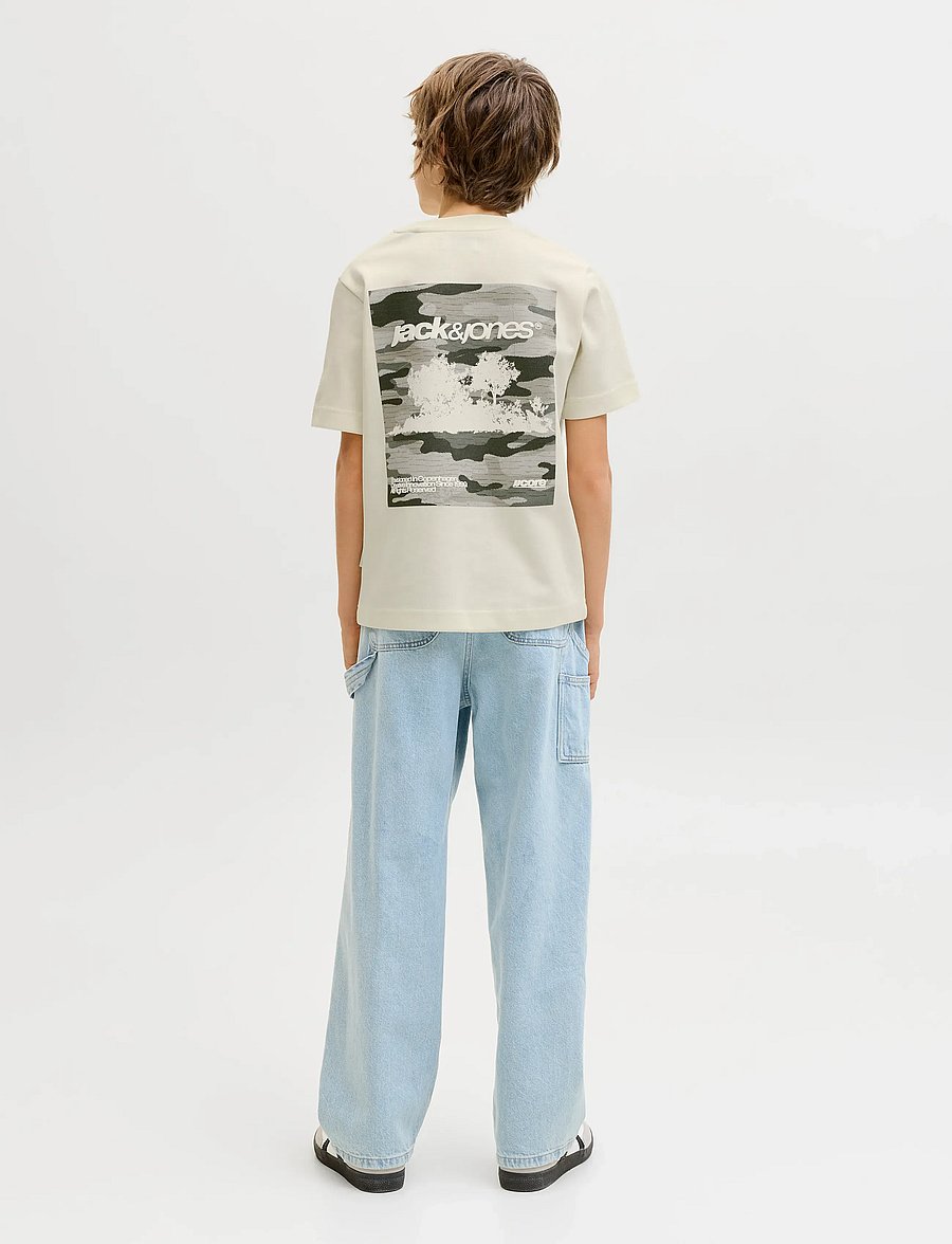Jack & Jones - JCOBREEZE BACK PRINT TEE SS CN EA26 JNR - t-shirts à manches courtes - sweet corn - 3