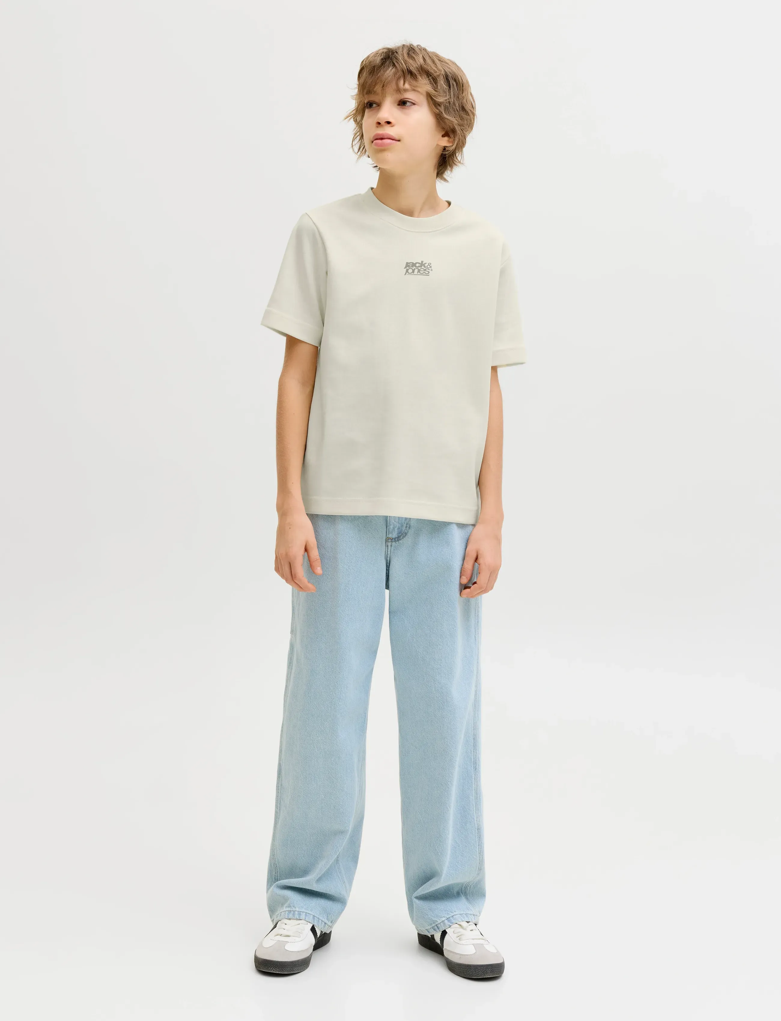 Jack & Jones - JCOBREEZE BACK PRINT TEE SS CN EA26 JNR - kortærmede t-shirts - sweet corn - 4
