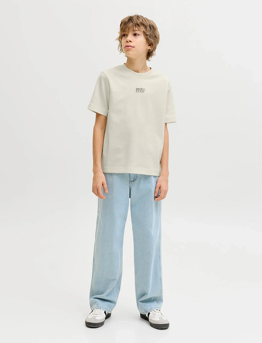 Jack & Jones - JCOBREEZE BACK PRINT TEE SS CN EA26 JNR - t-shirts à manches courtes - sweet corn - 4