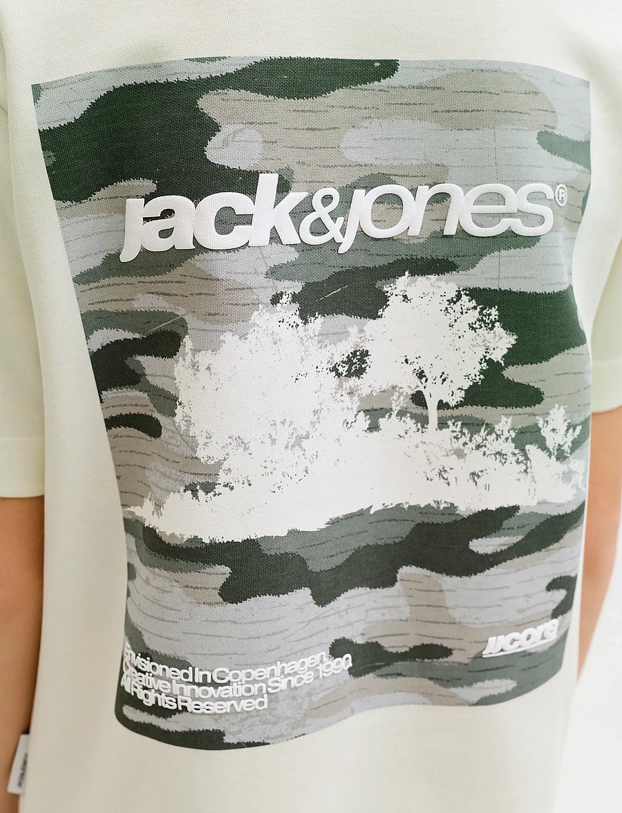 Jack & Jones - JCOBREEZE BACK PRINT TEE SS CN EA26 JNR - t-shirts à manches courtes - sweet corn - 5