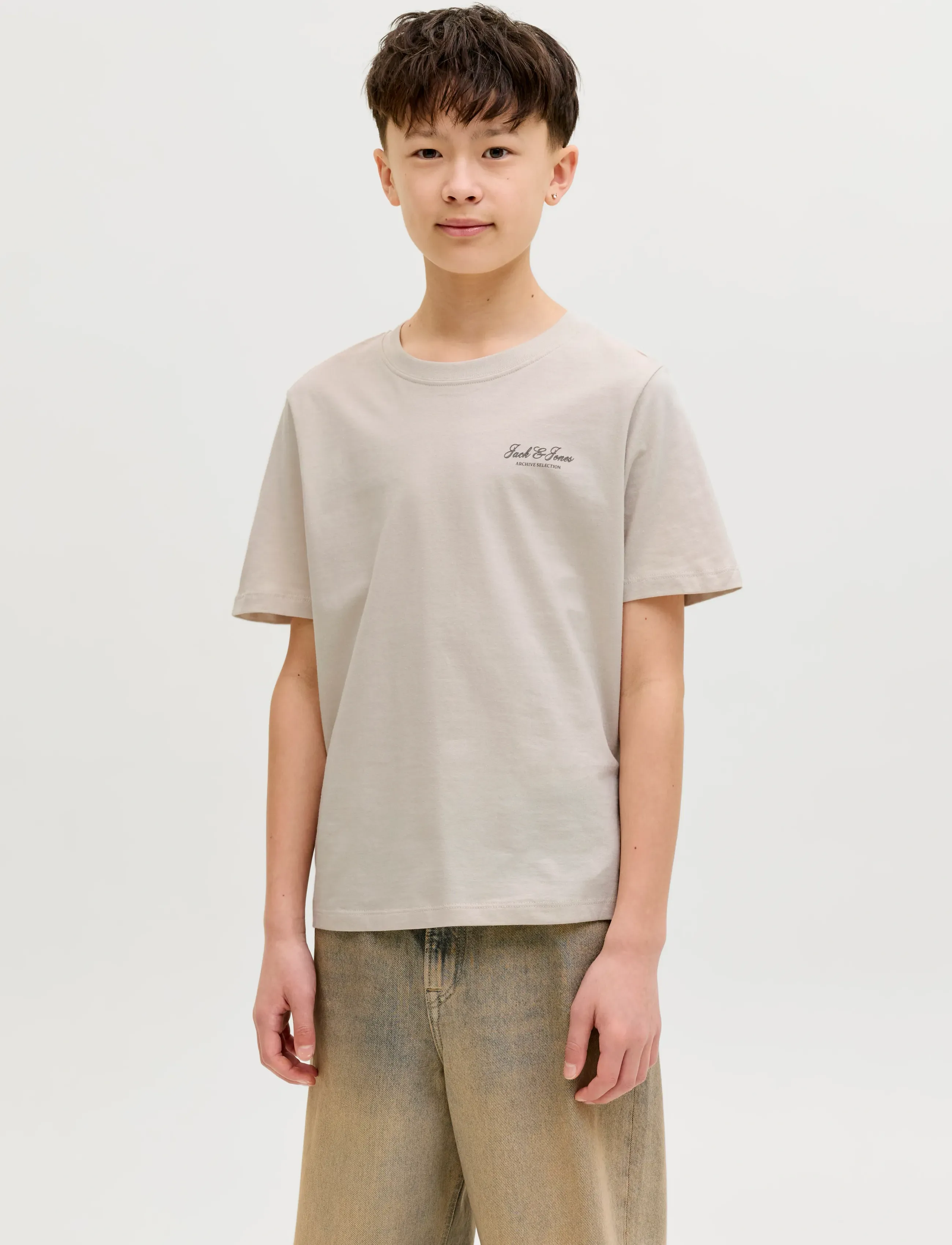 Jack & Jones JJEARCHIVE GRAPHIC TEE SS ONECK NOOS JNR - Kortærmede T-shirts - MOONBEAM / beige