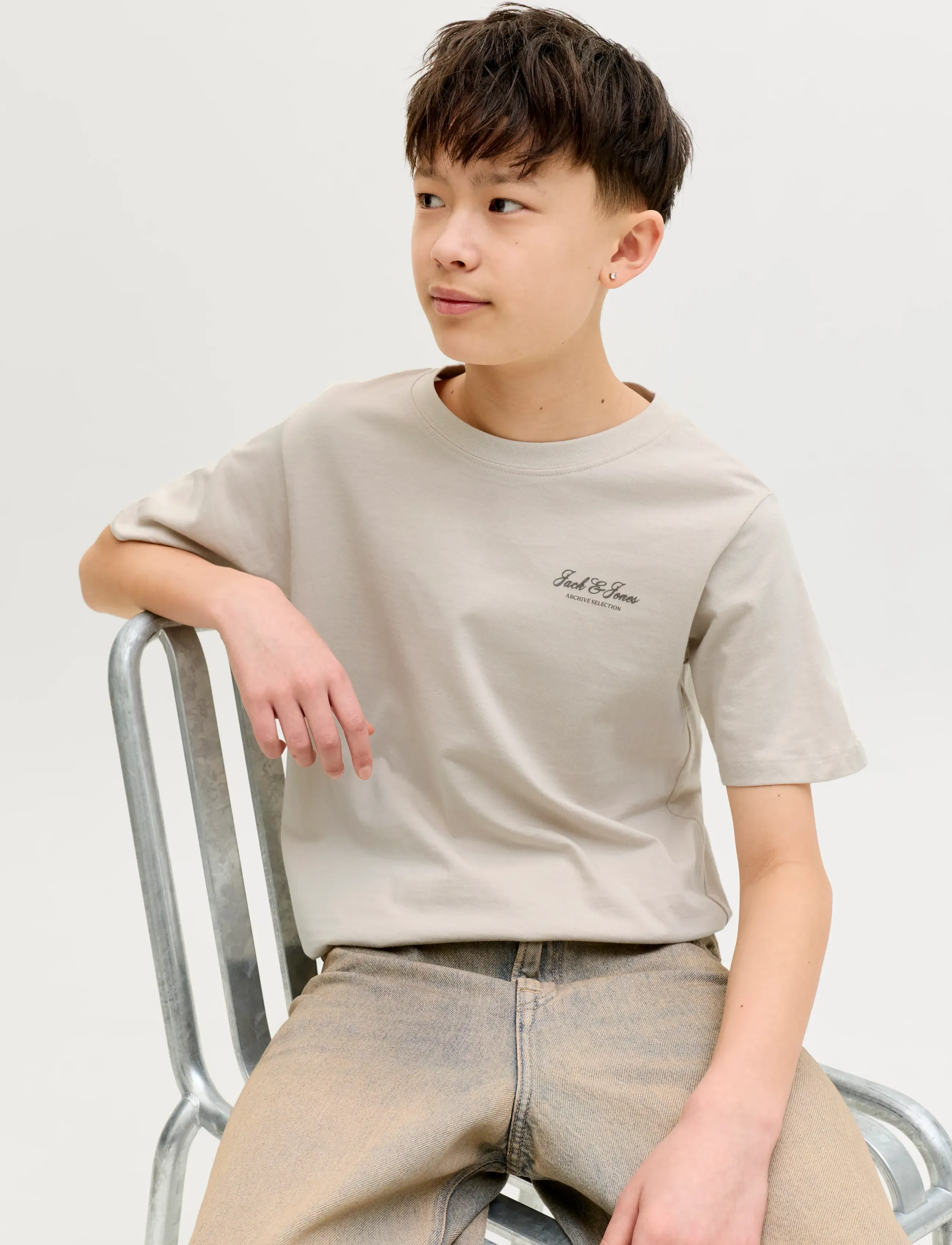 Jack & Jones - JJEARCHIVE GRAPHIC TEE SS ONECK NOOS JNR - short-sleeved t-shirts - moonbeam - 5