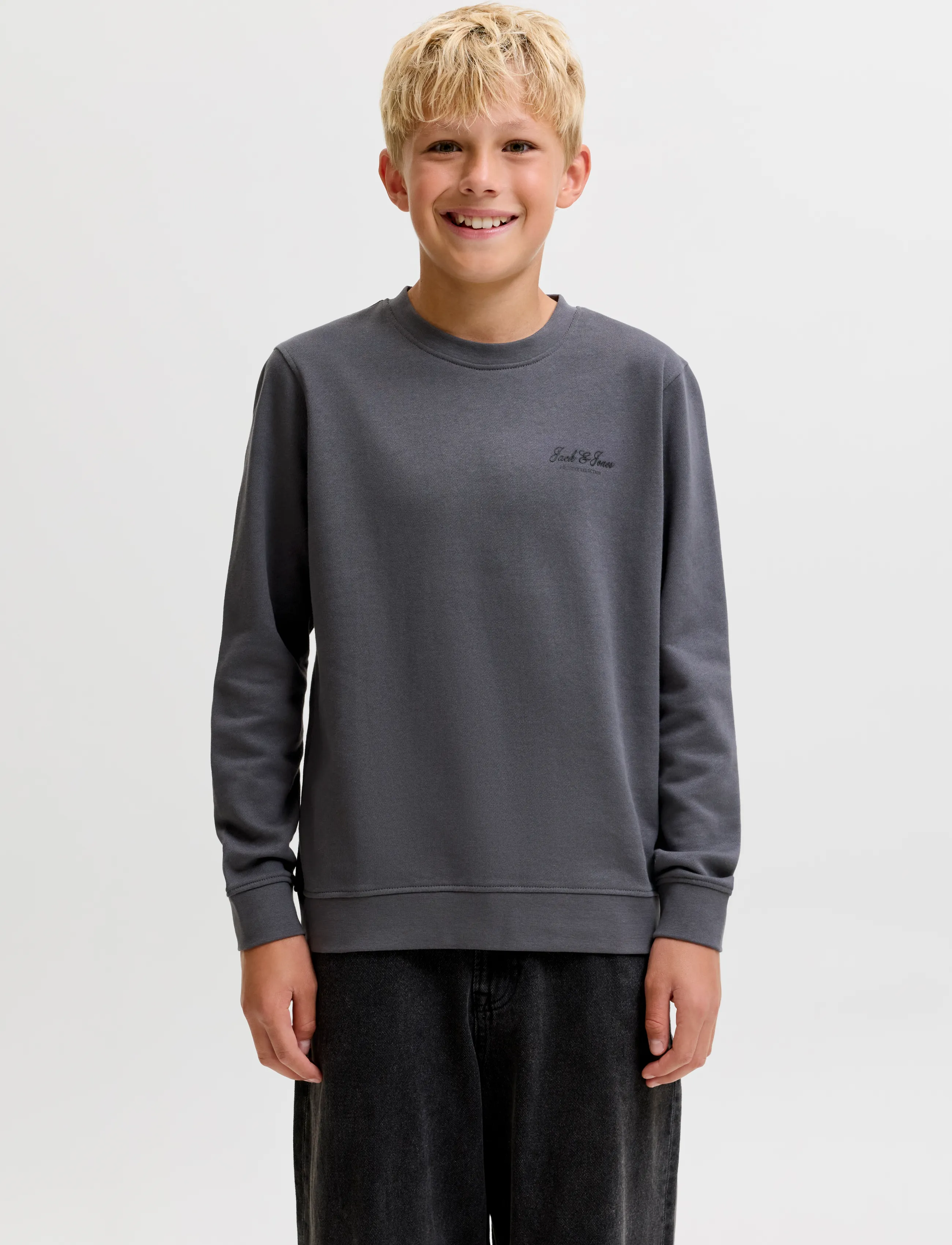 Jack & Jones Jjearchive Graphic Sweat Cn Sn Jnr, 140, Sweatshirts Hoodies, Grau - Sweatshirts, Kinder
