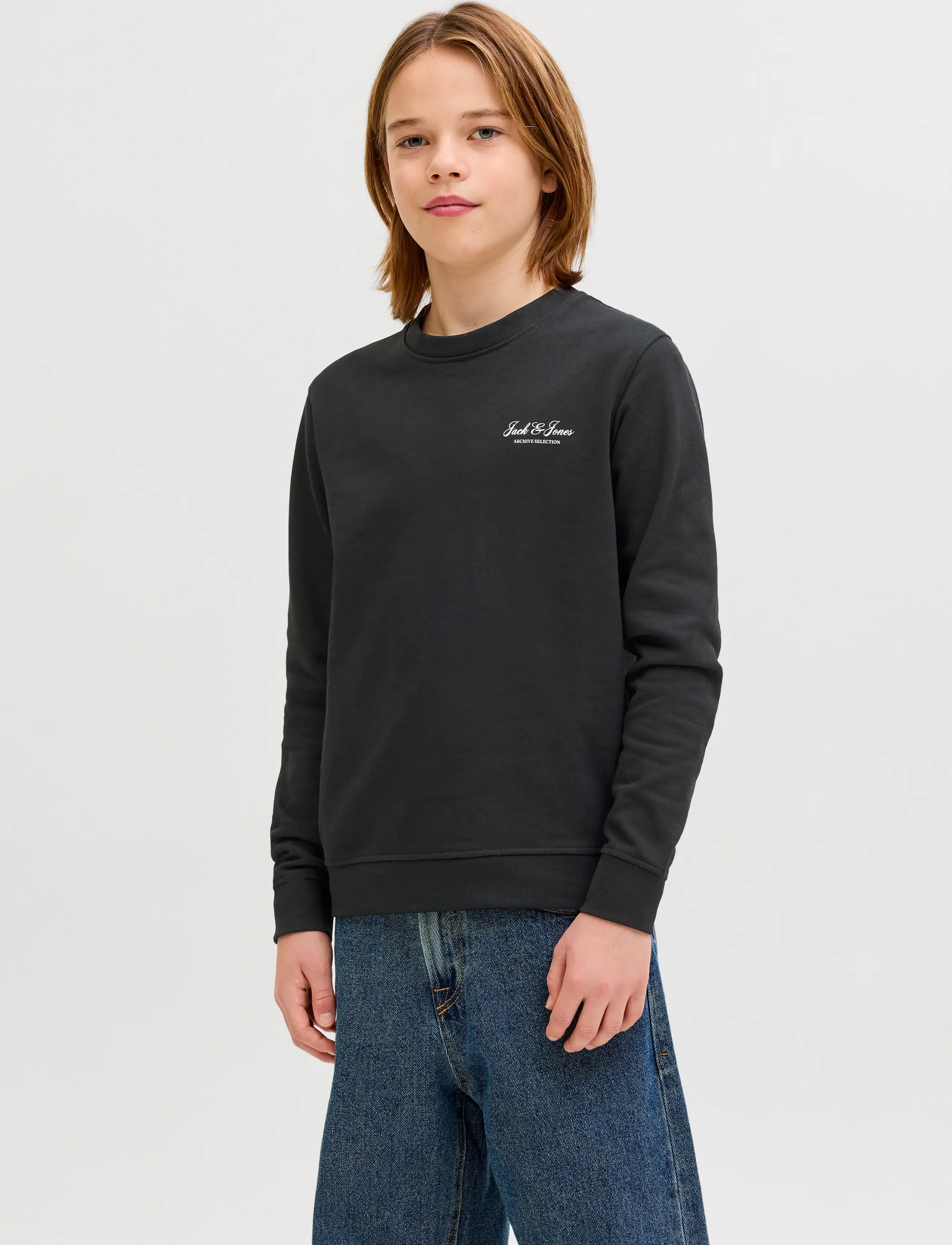 Jack & Jones JJEARCHIVE GRAPHIC SWEAT CN SN JNR - Sweatshirts - BLACK / black