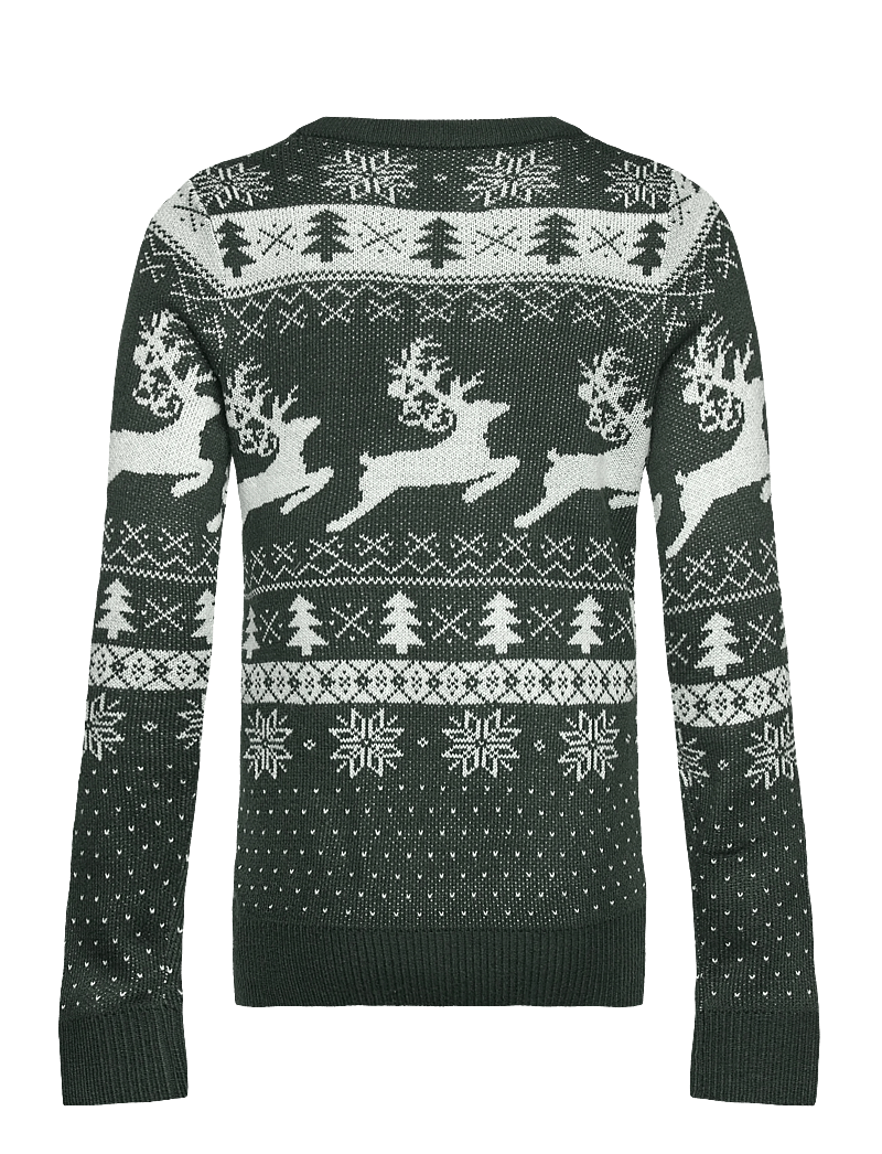Jack & Jones - JJXMAS FROSTY KNIT CREW NECK JNR - trøjer - scarab - 1