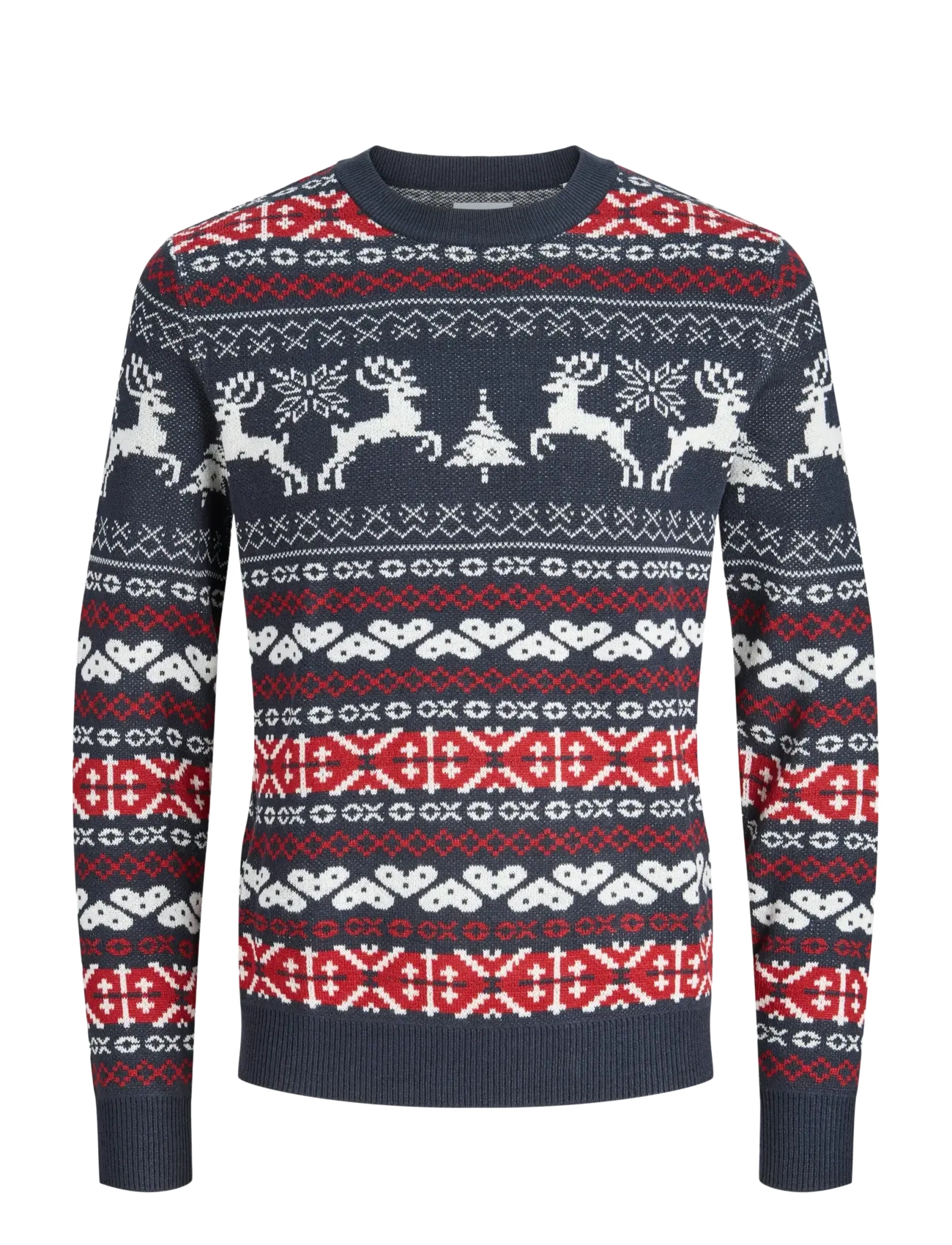 JJXMAS FROSTY KNIT CREW NECK JNR - SKY CAPTAIN