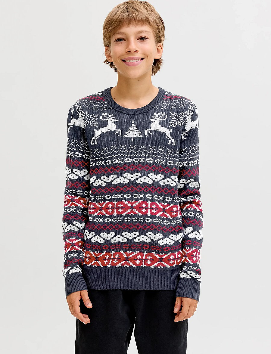 Jack & Jones - JJXMAS FROSTY KNIT CREW NECK JNR - pullover - sky captain - 0